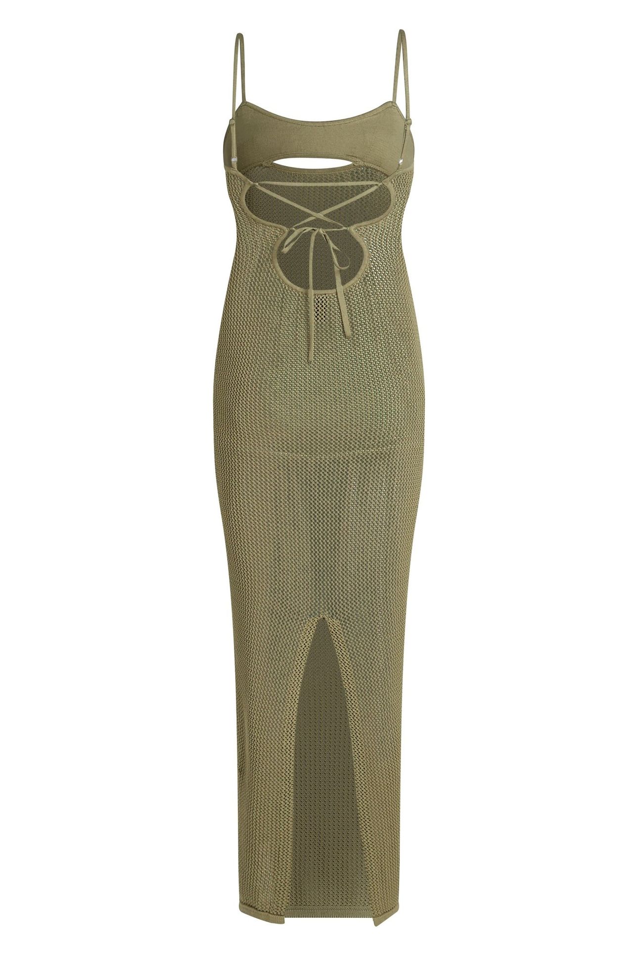 CROCHET MAXI BEACH DRESS OIL GREEN 4
