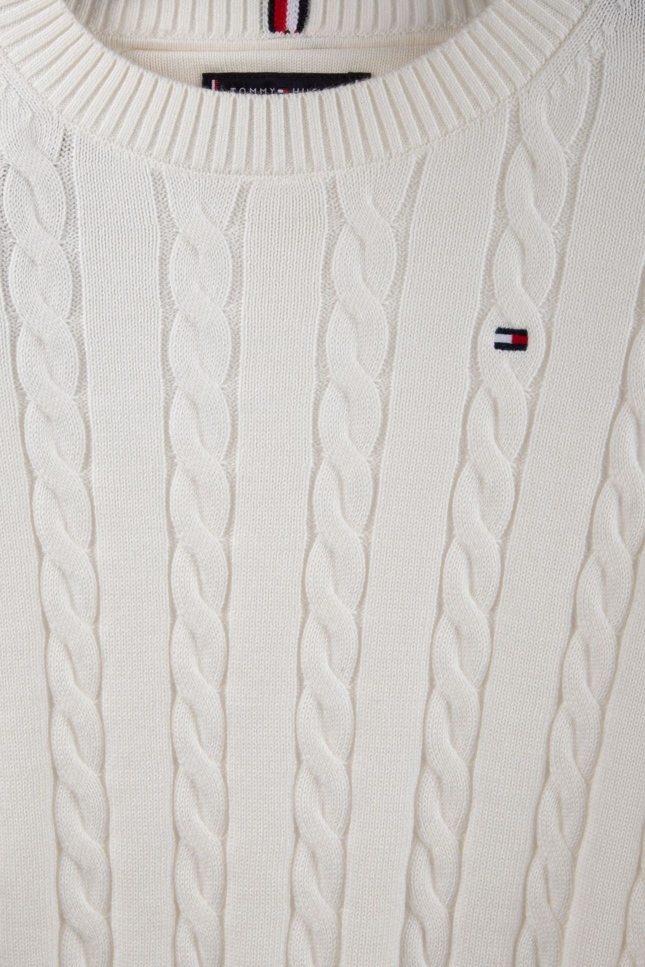 BOYS COTTON CABLE SWEATER IVORY SILK 4