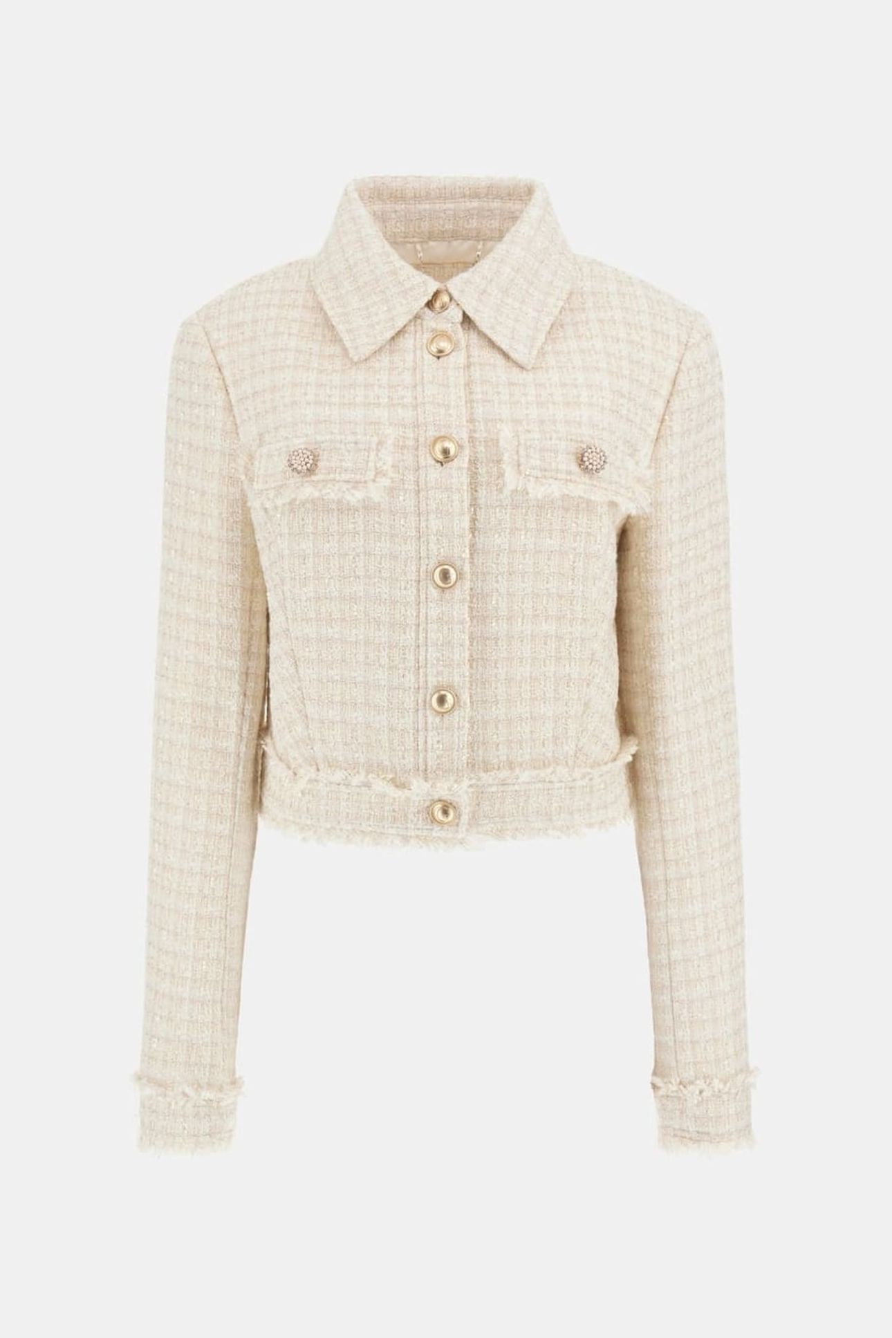 GUESS ECO DAPHNEE CROPPED JACK CREAM TWEED COMBO 1