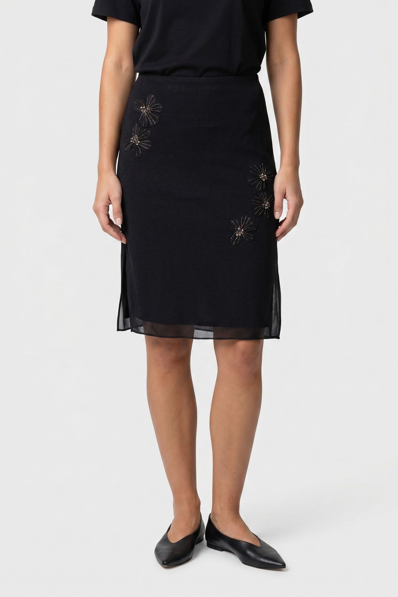 CAULINE MIDI SKIRT BLACK 1