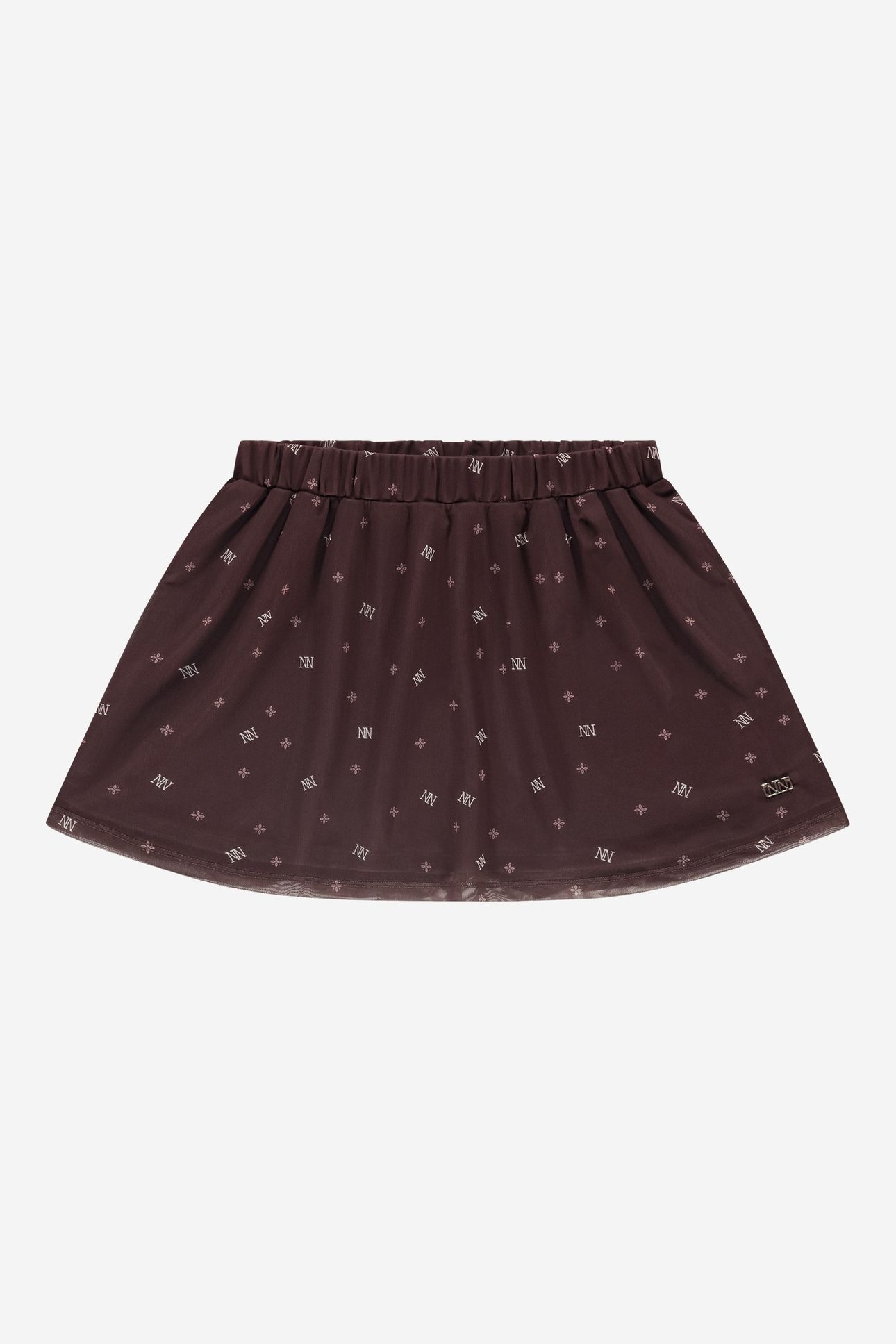 SPHAY MESH SKIRT FLOWERFIELD BROWN 1