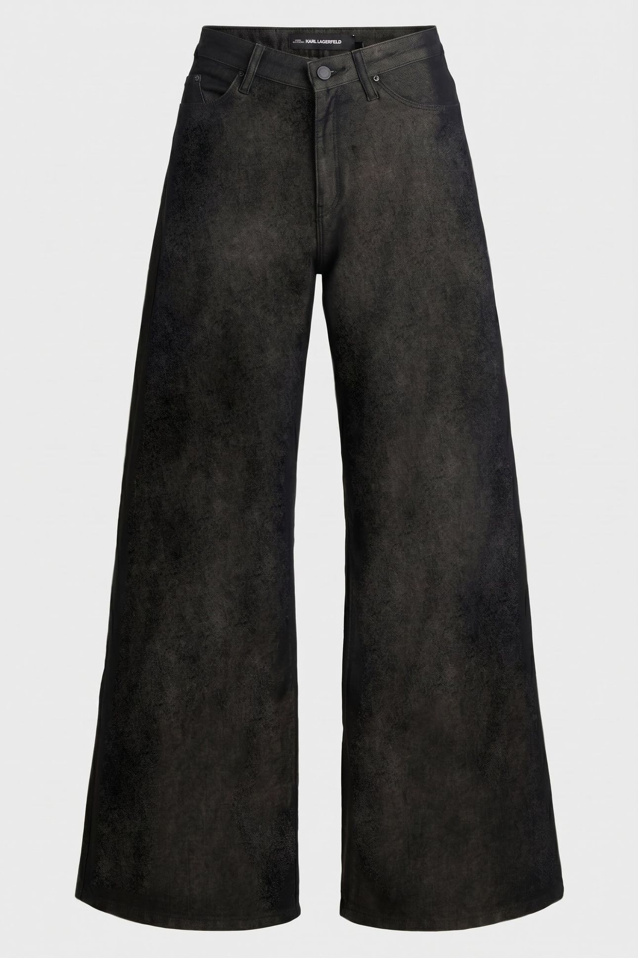 FASHION WIDE LEG DENIM PANTS BLACK 3