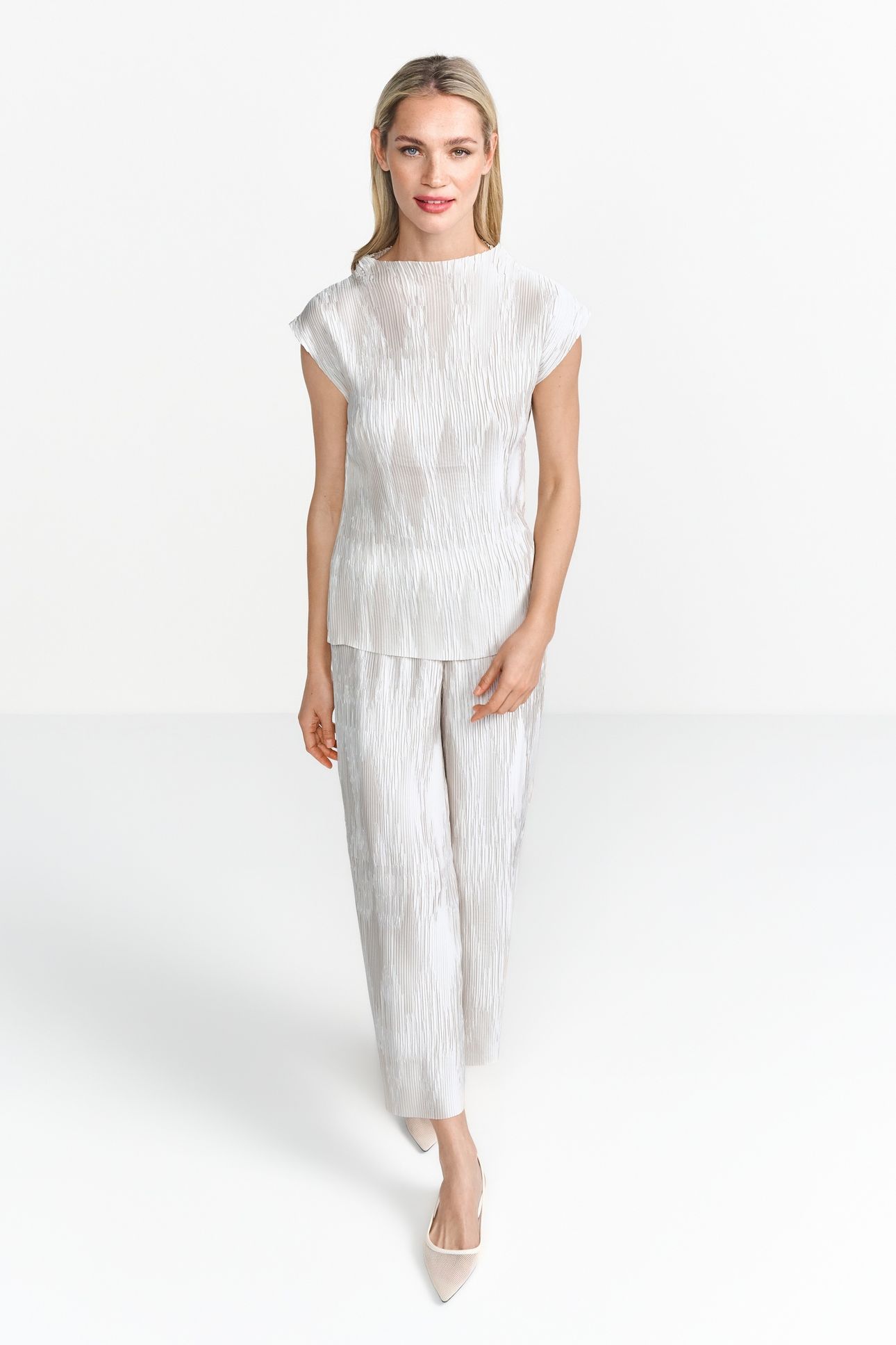 BLOUSE DOUBLED BACK YOKE PEARL WHITE 1