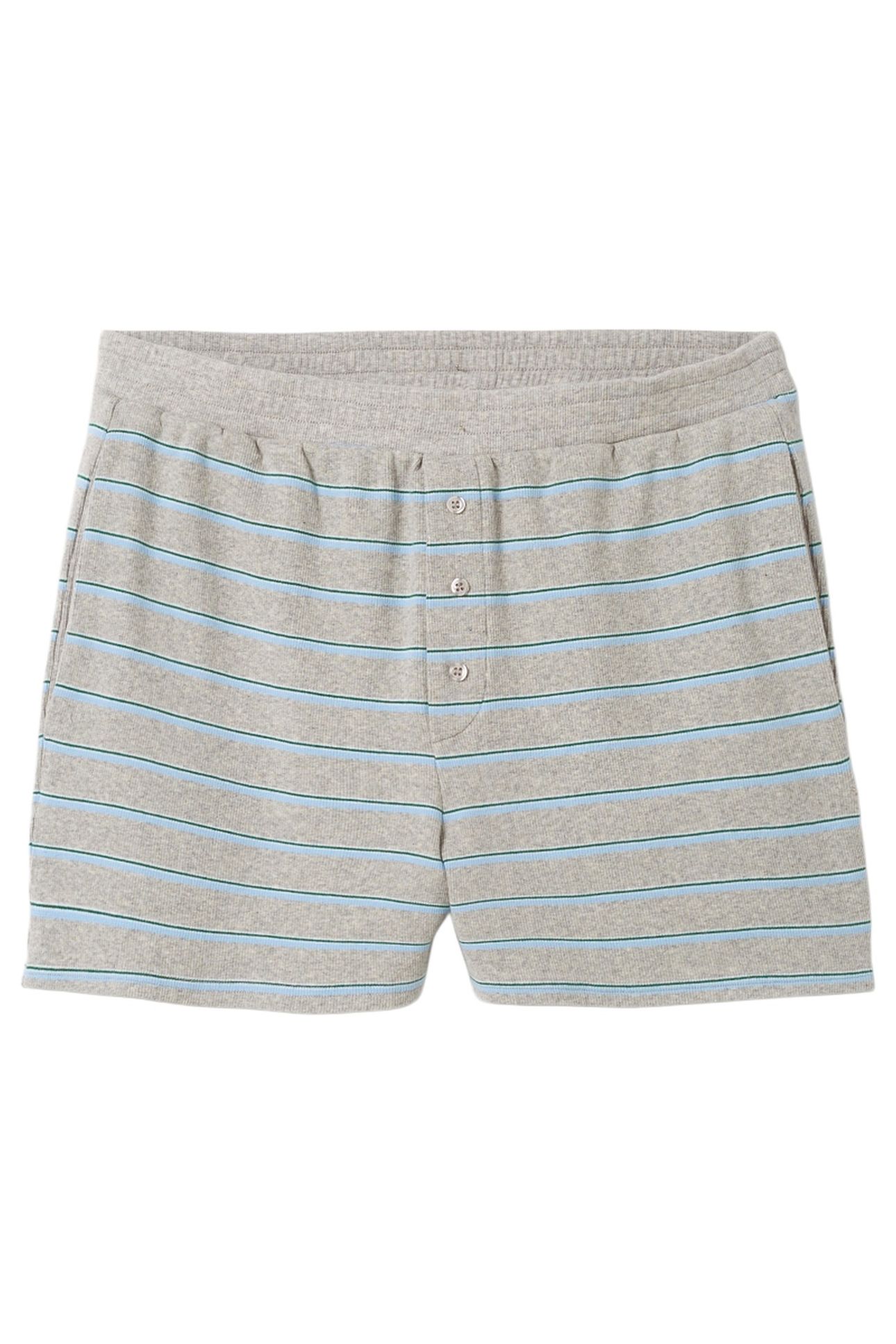 URYSTREET SHORTS GRIS CHINE RAYE VERT ET BLEU 4