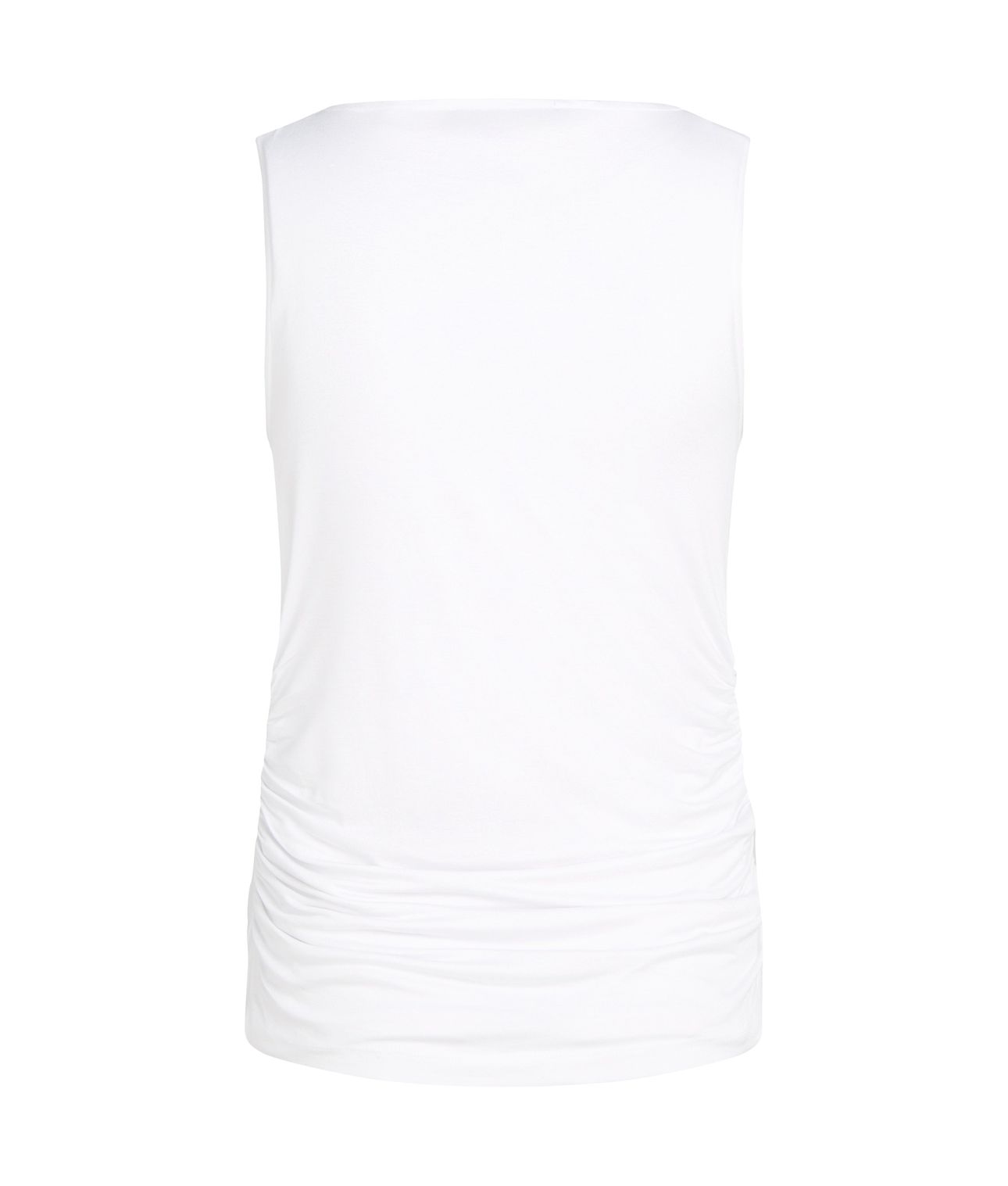 BOAT NECK RUCHED DETAIL TOP WHITE 2
