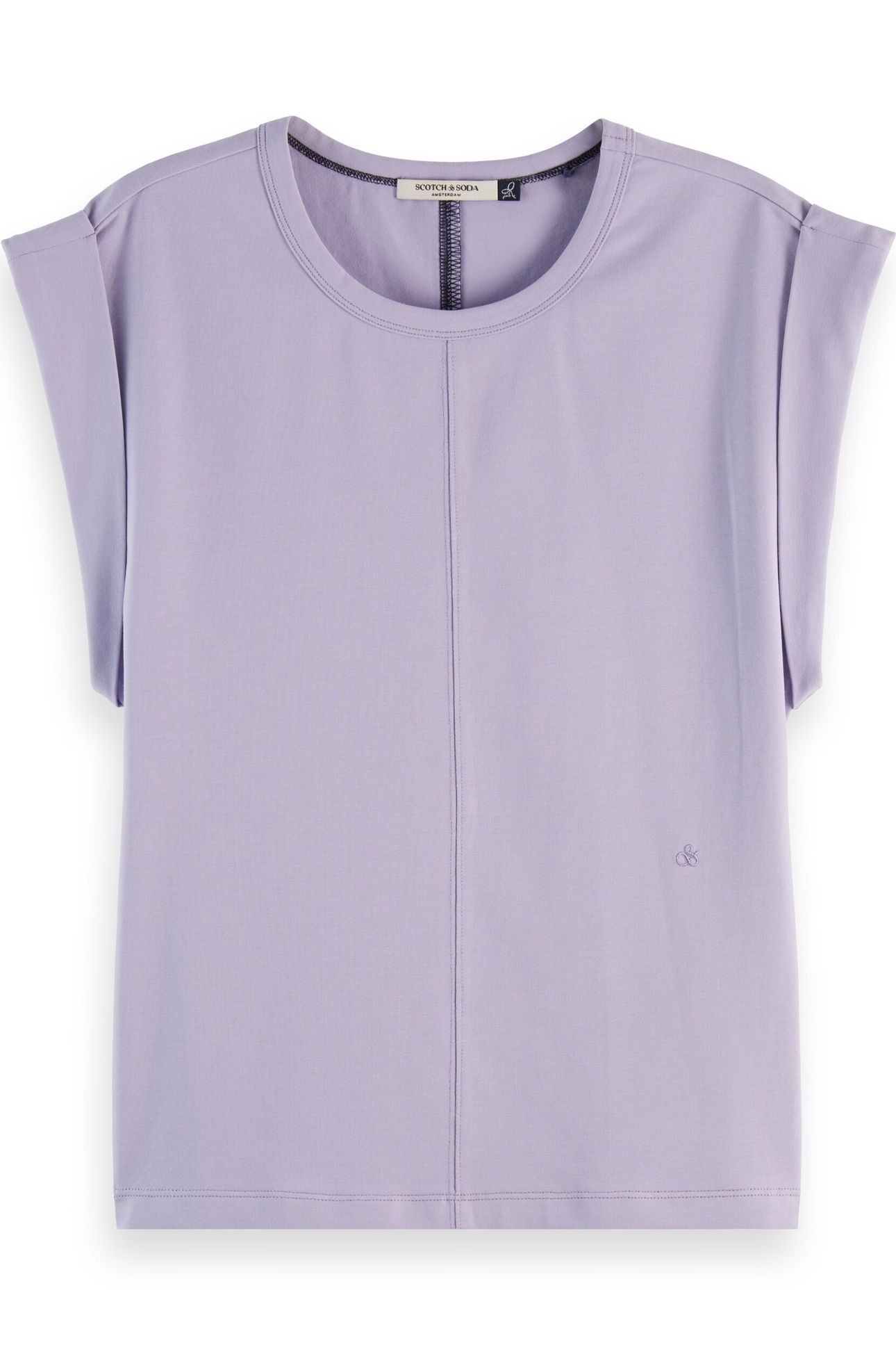 FITTED ROLLED-UP SLEEVE T-SHIRT LANGUID LAVENDER 6