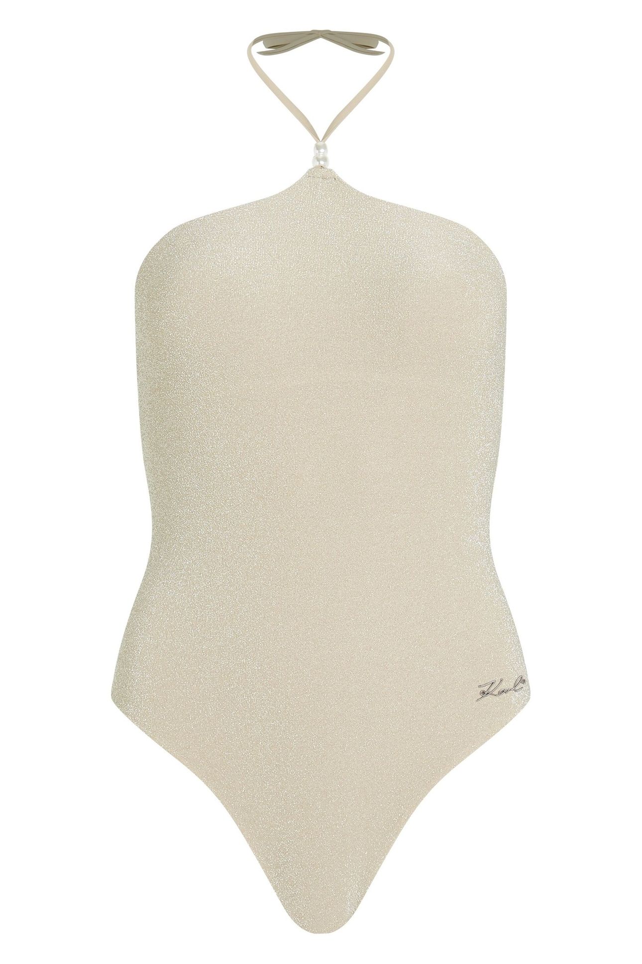 KARL PEARL CHEEKY SWIMSUIT CHAMPAGNE LUREX 5