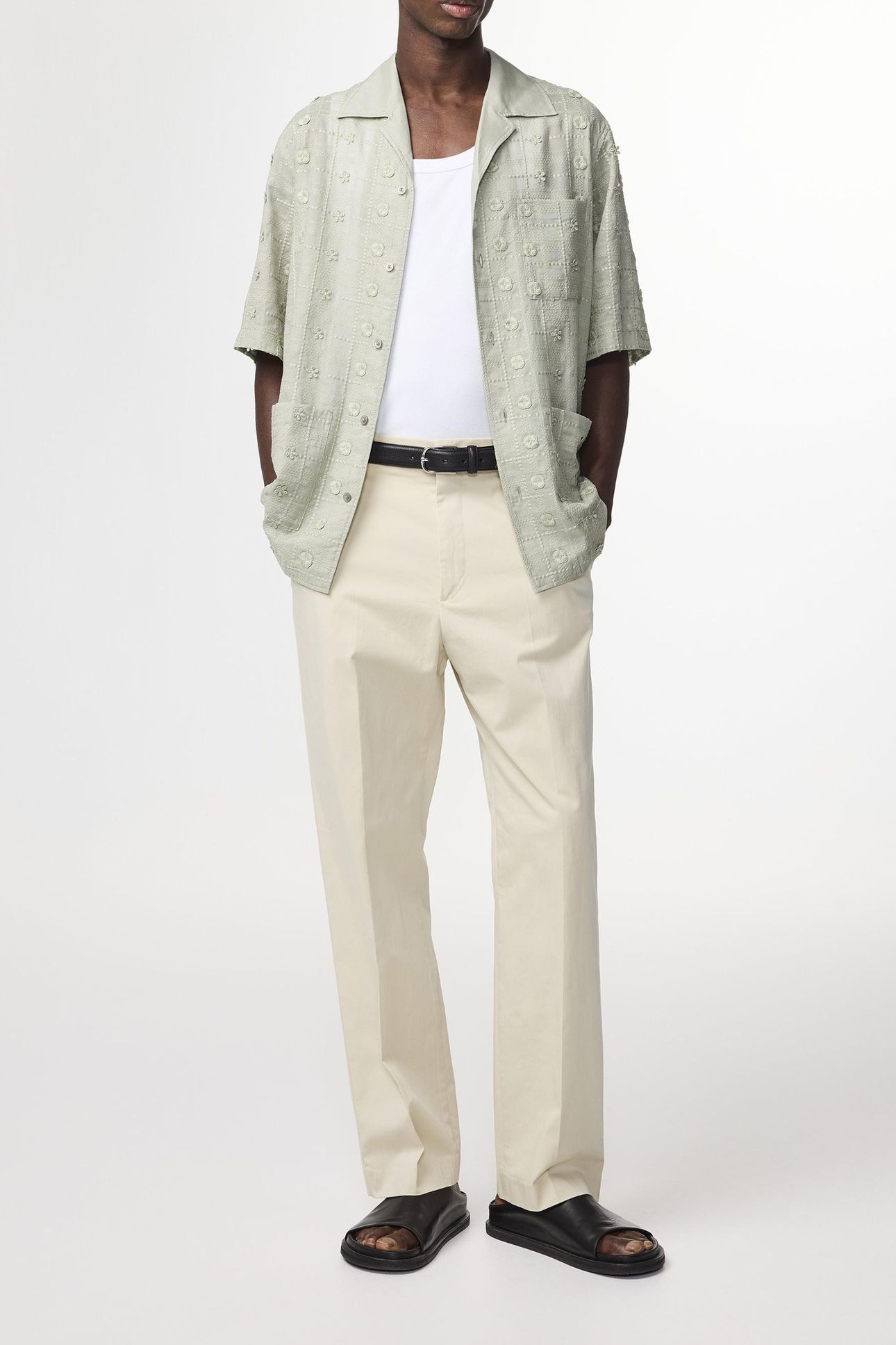 BEN SS SHIRT 5026 SHORT SLEEVE SAGE GREEN 2