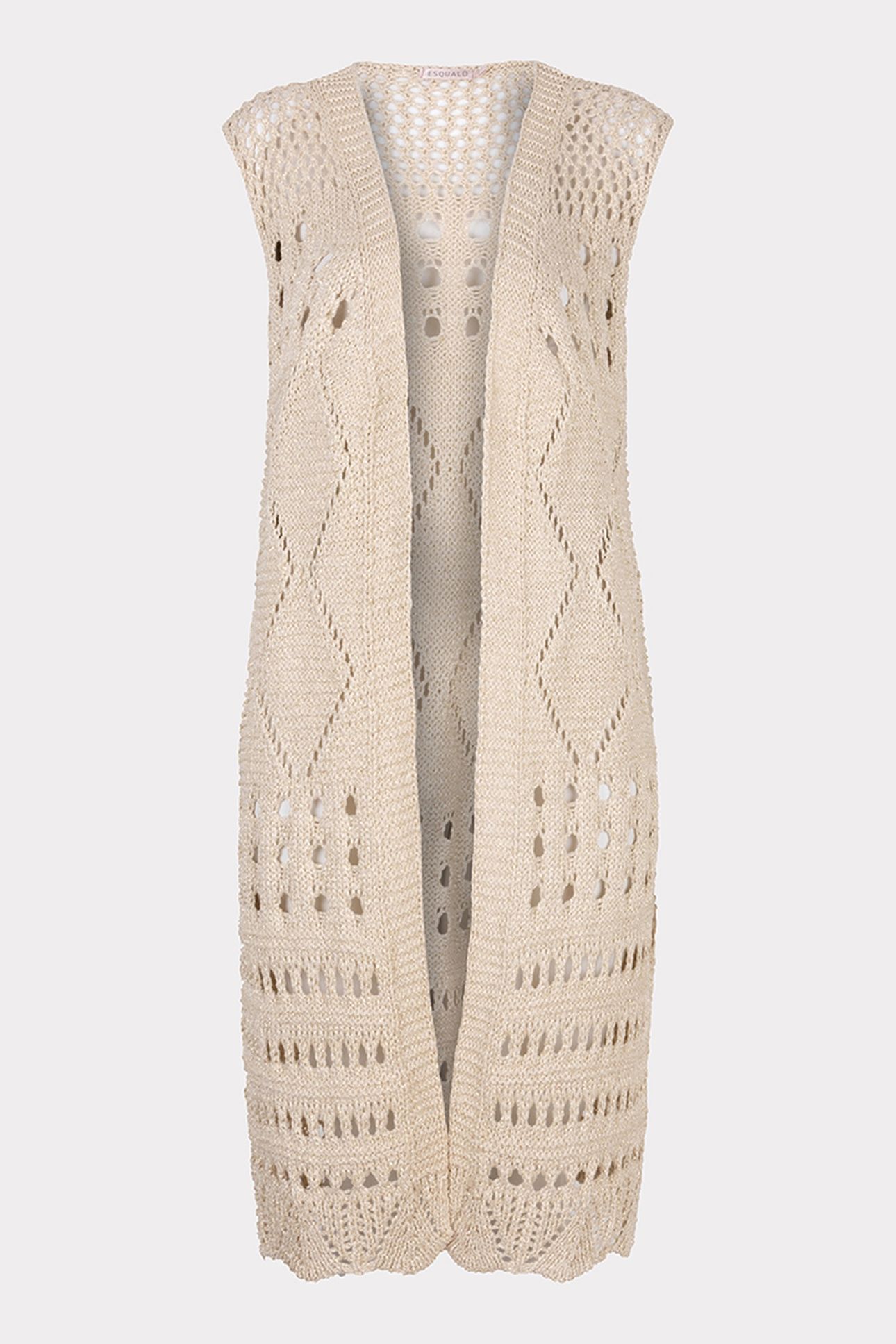 GILLET LONG FANCY OPEN KNIT LUREX LIGHT SAND 4