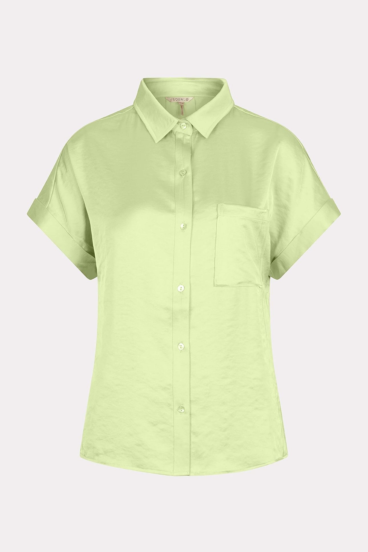 BLOUSE S/SLVE POCKET SATIN LOOK APPLE GREEN 1
