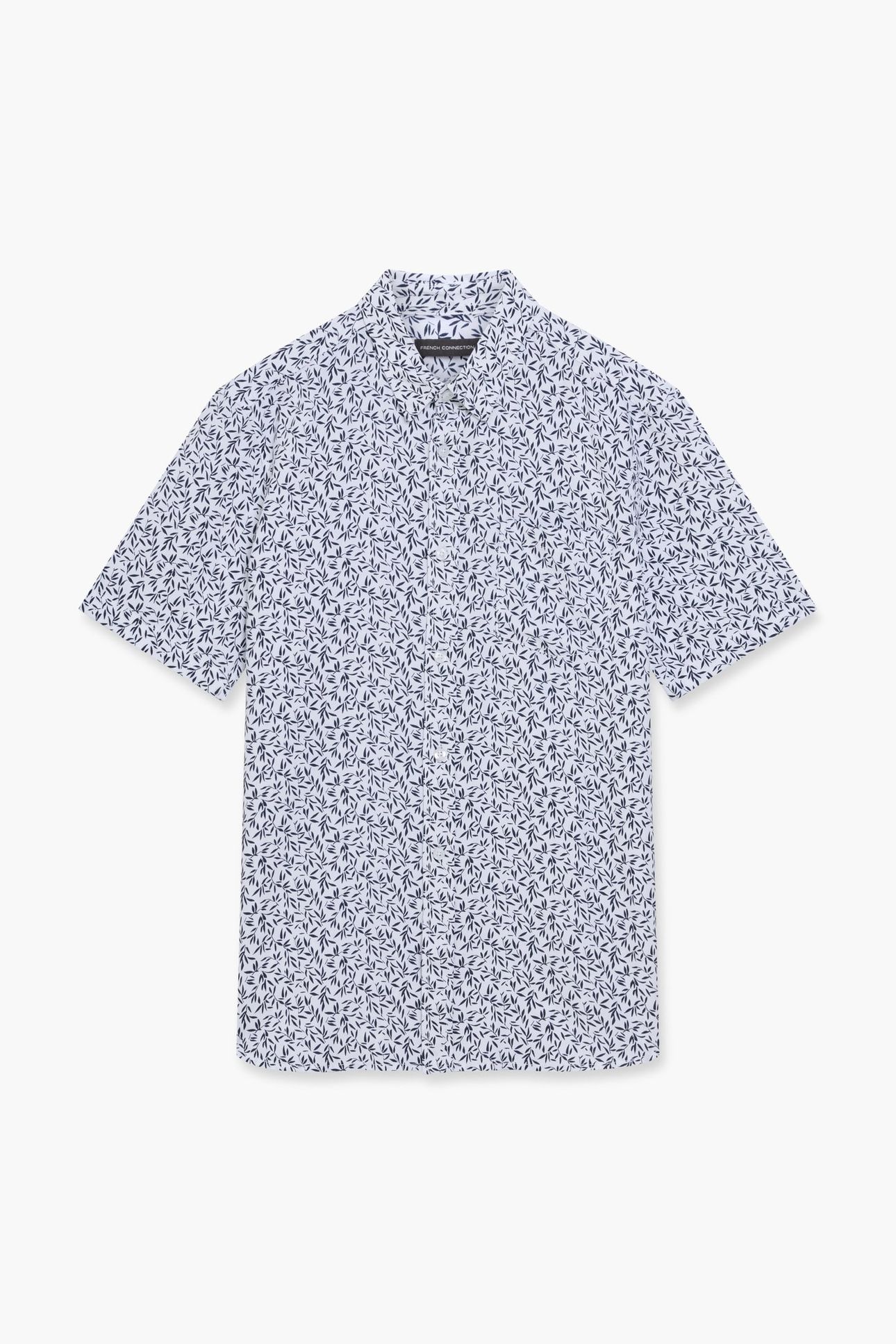 LINEN LEAF SS WHITE/MARINE 1