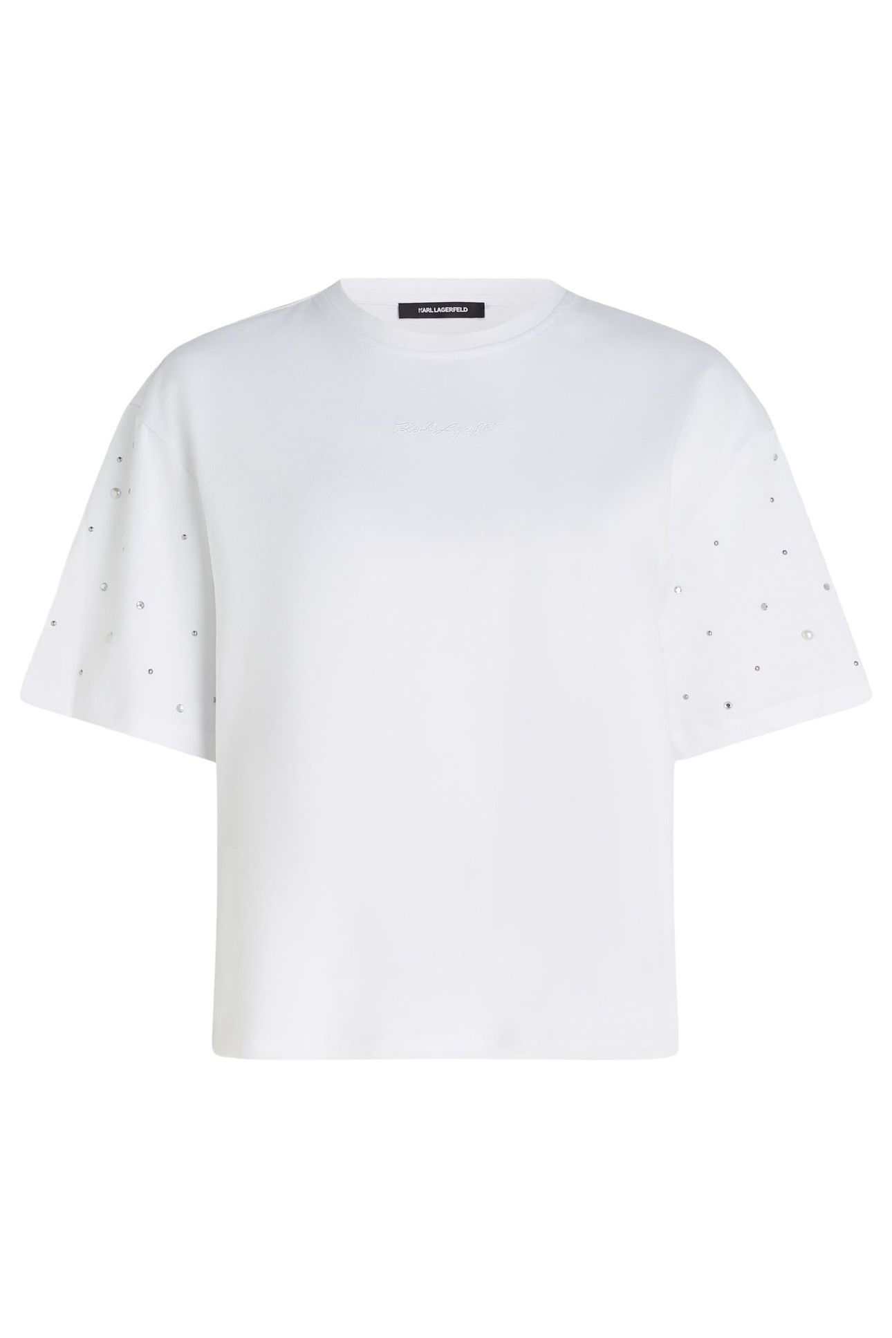 EMBELLISHED SLV BOXY T-SHIRT WHITE 1