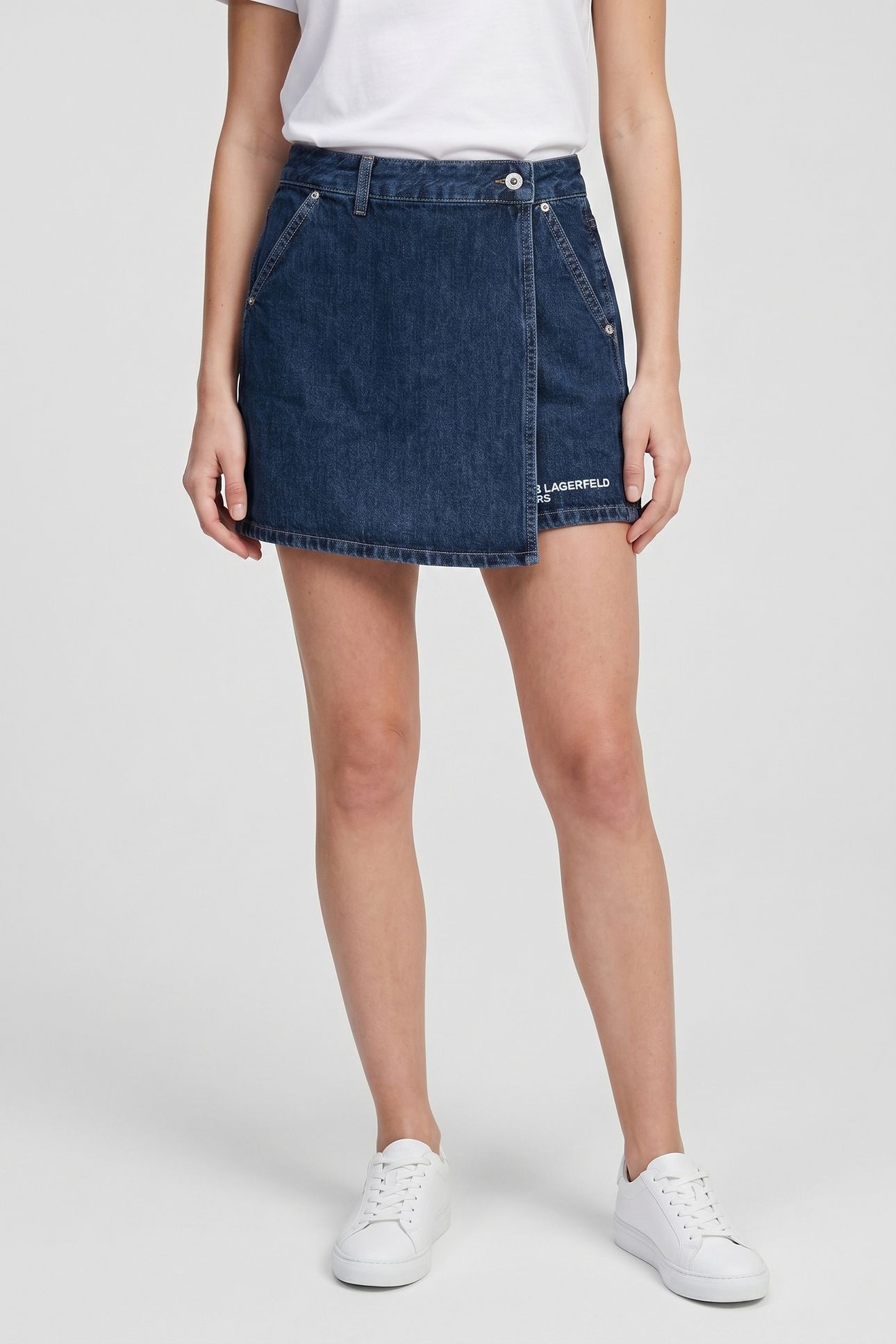 DENIM SKORT WASHED DARK BLUE 1