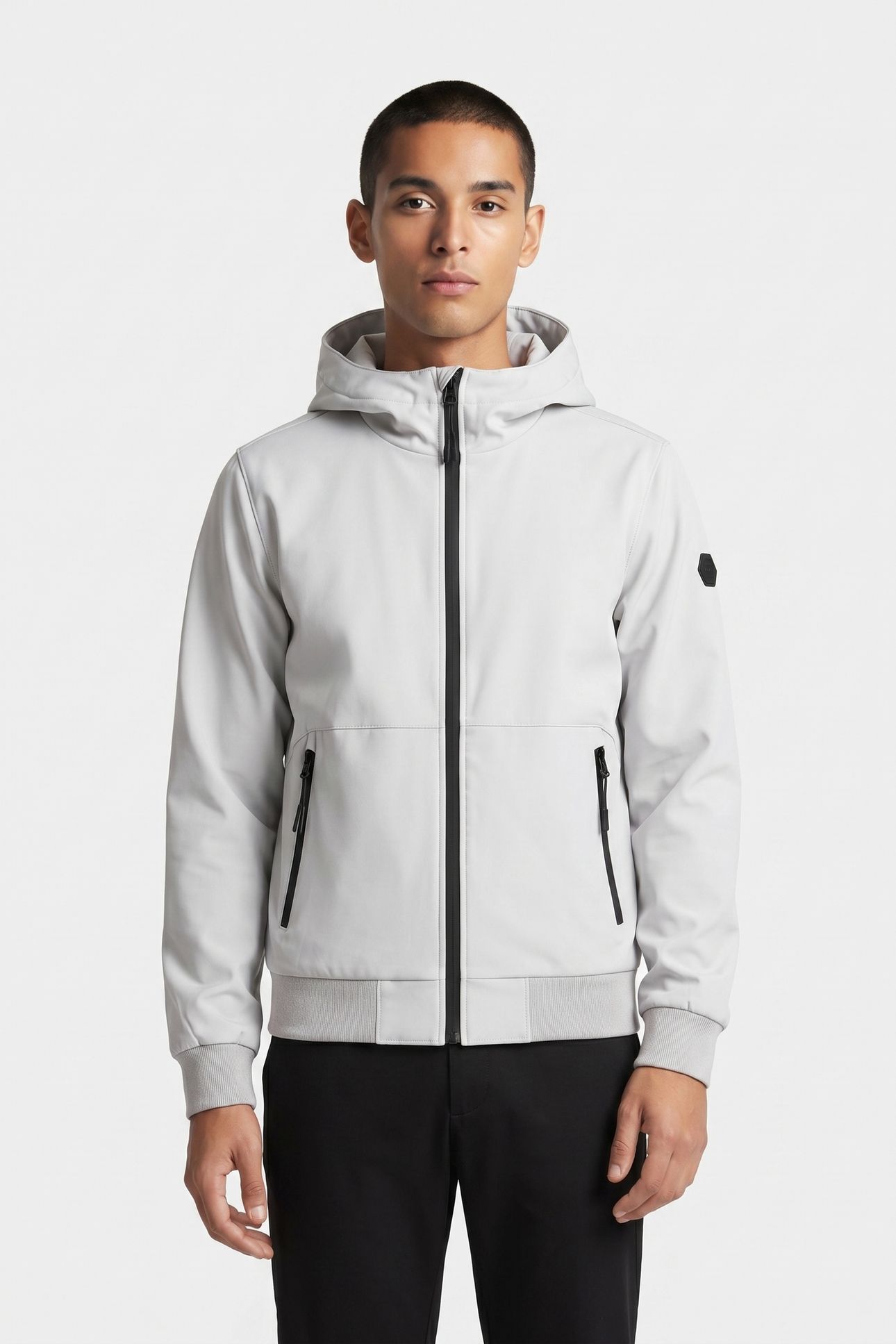 JACKET SHORT FIT HOODED CHALK 1