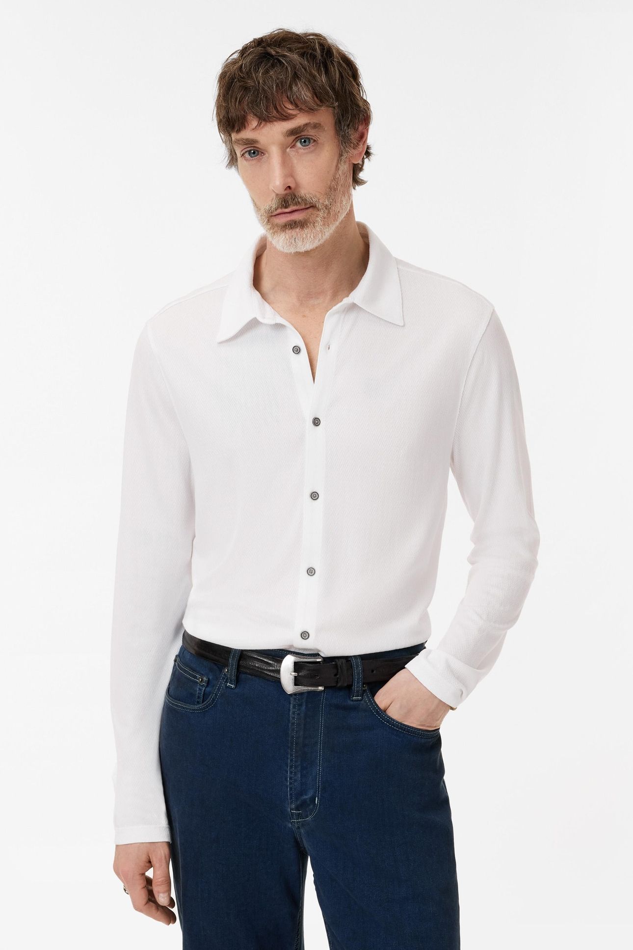 CASERTA REGULAR FIT LS COLLAR SHIRT WITH WHITE 1