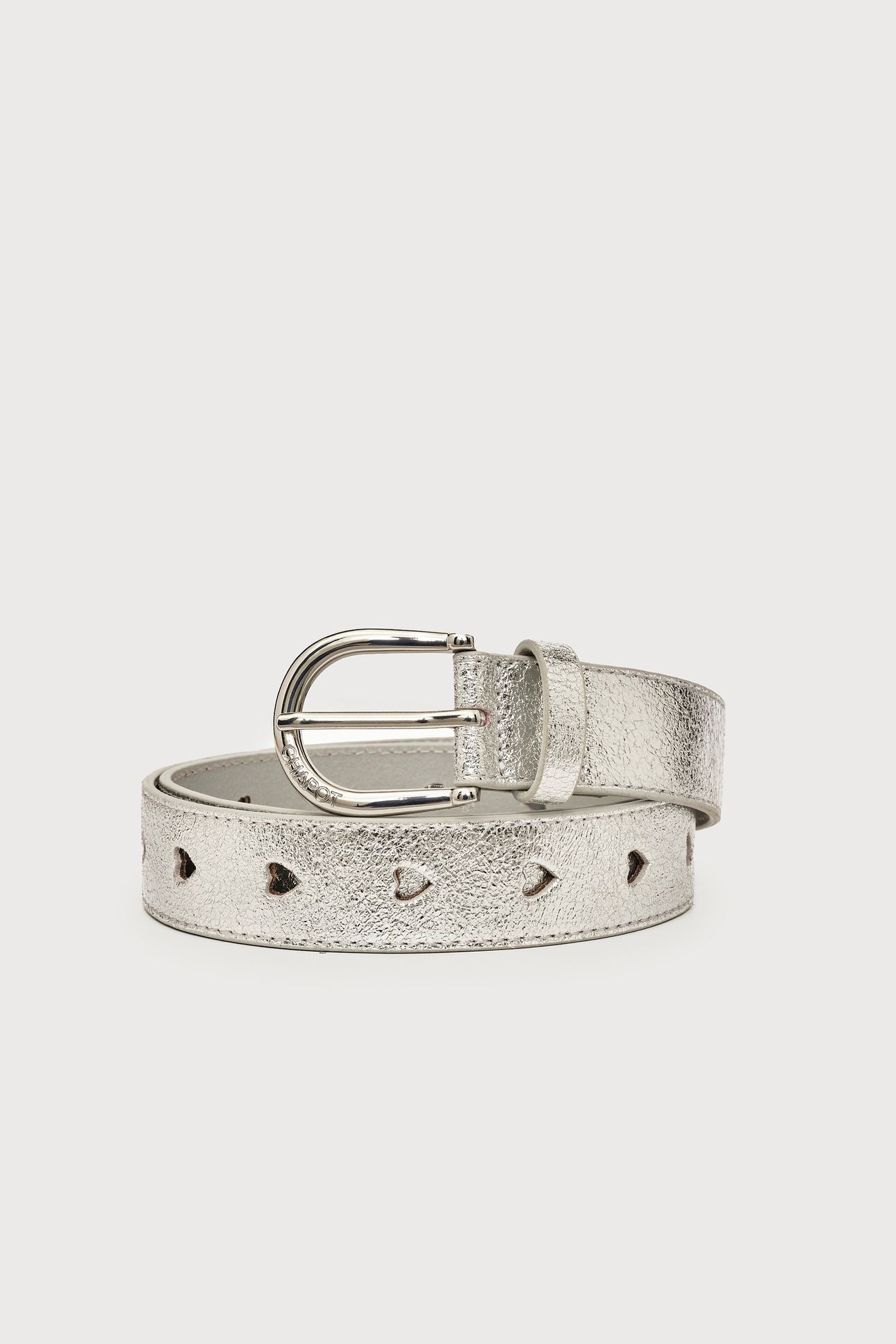 CUT IT OUT HEART BELT SILVER 2
