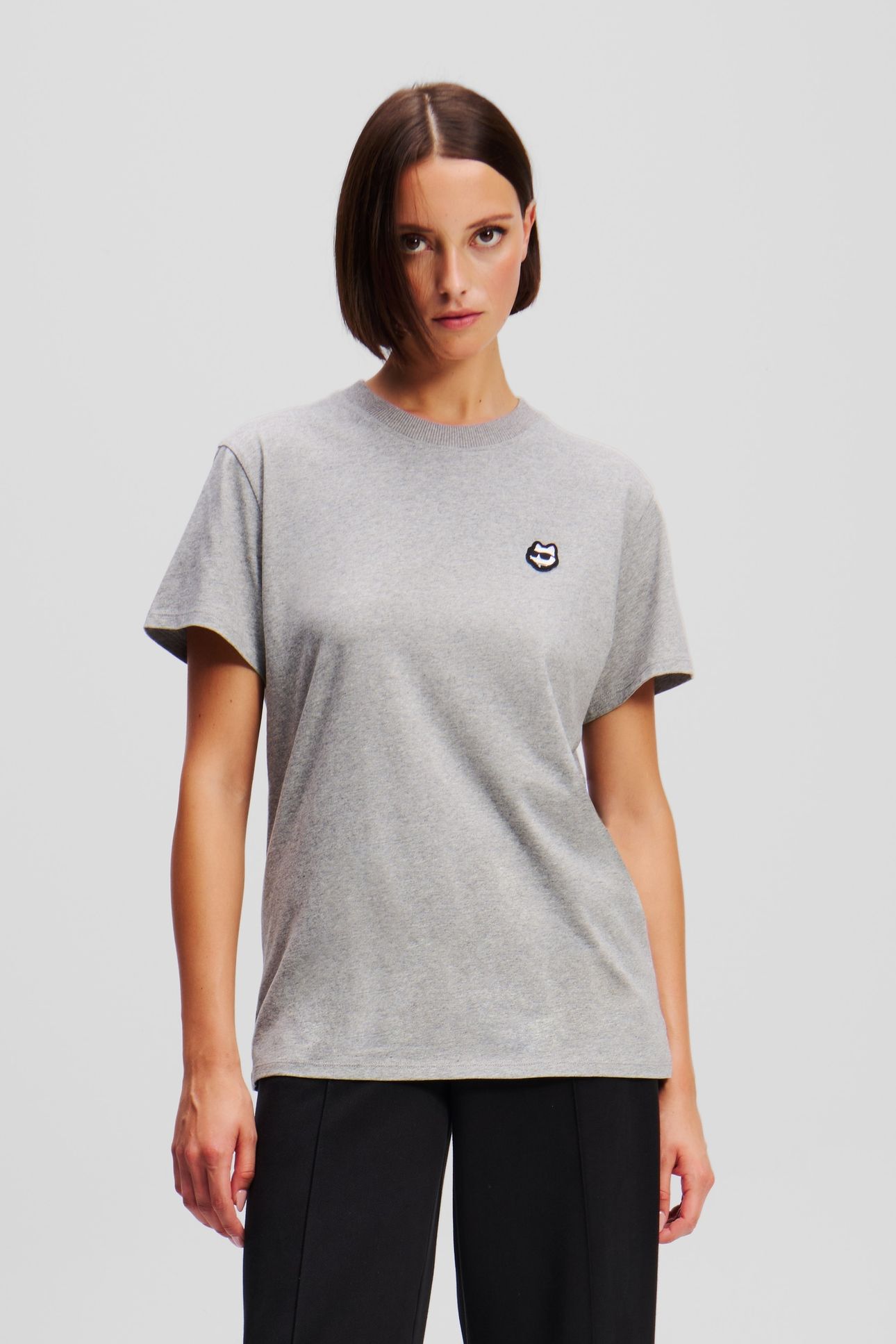 IKON PATCH T-SHIRT LIGHT GREY MELANGE 1