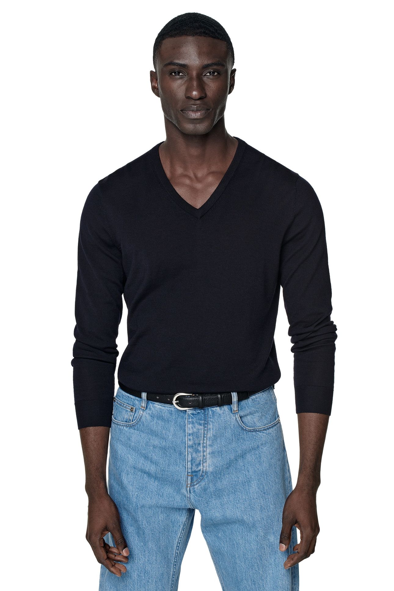 V-NECK MERINO CREW AND V NECK NAVY 4