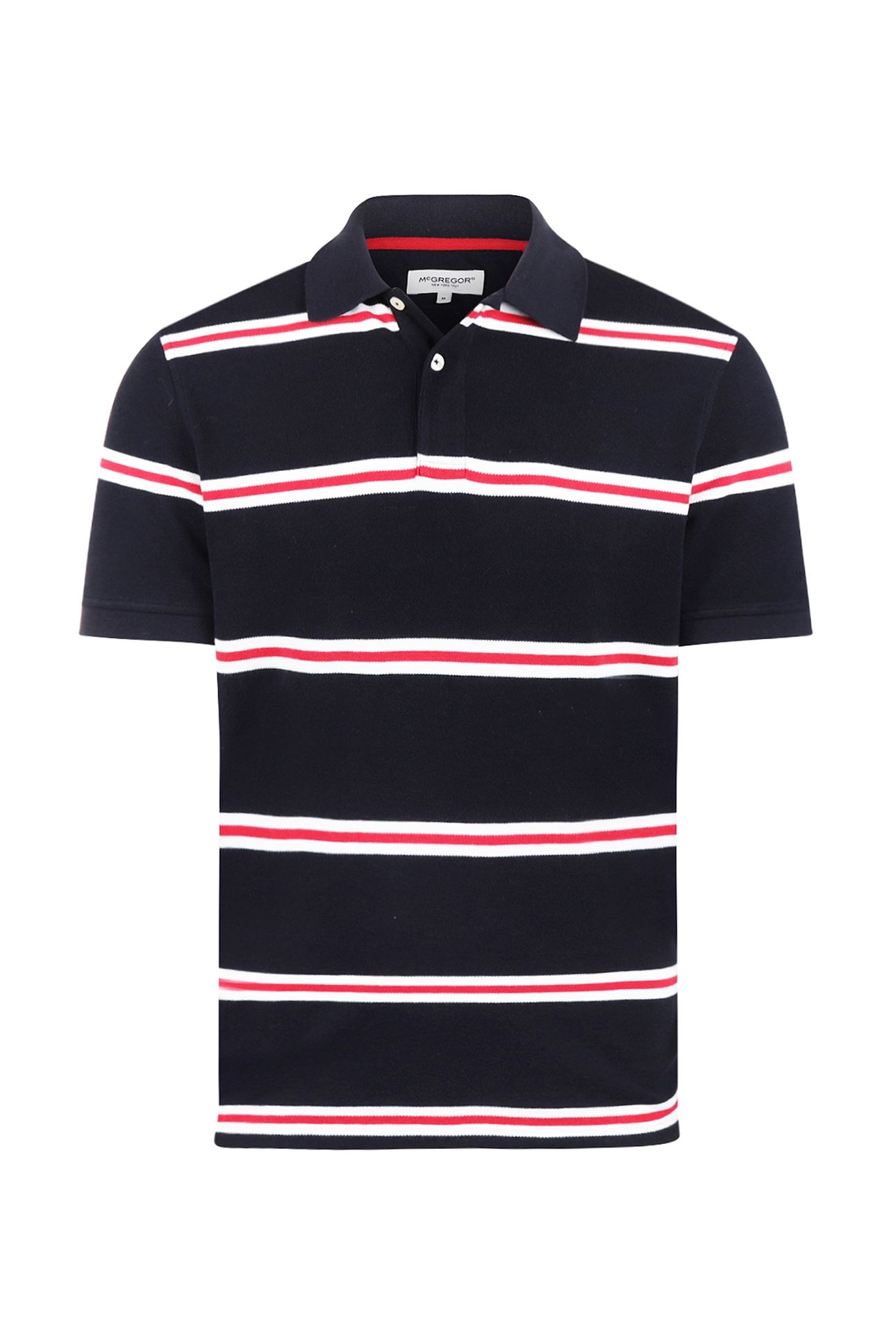 PIQUE 3 COLOUR STRIPE POLO NAVY 3