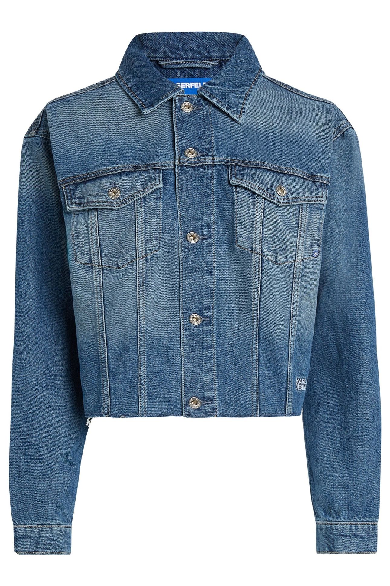 RELAXED FRINGED DENIM JKT STONE WASHED MID BLUE 3