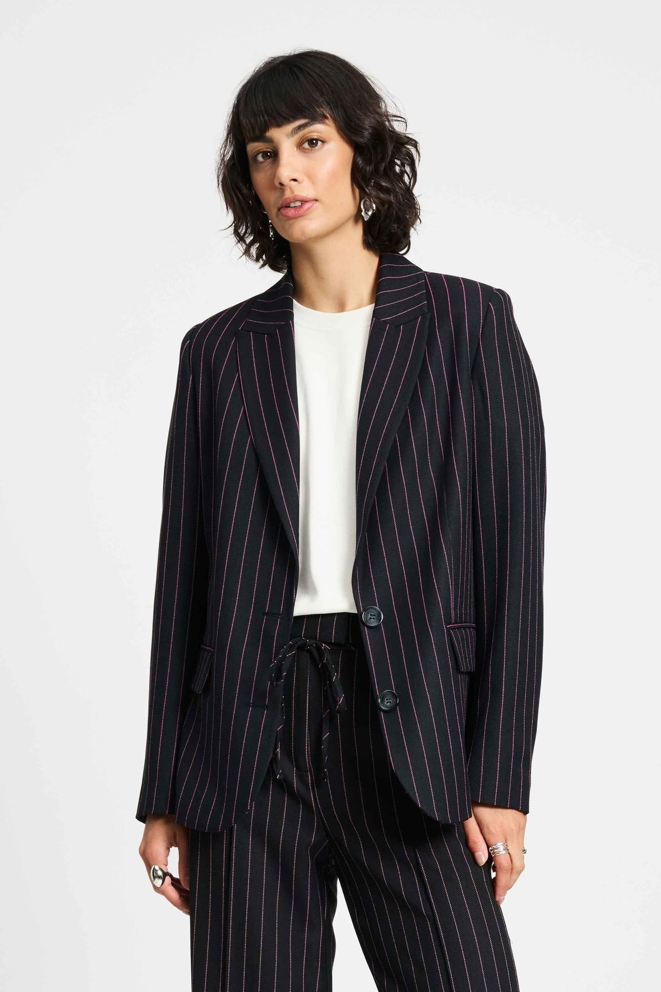BLAZER - NOIR STRIPED 1