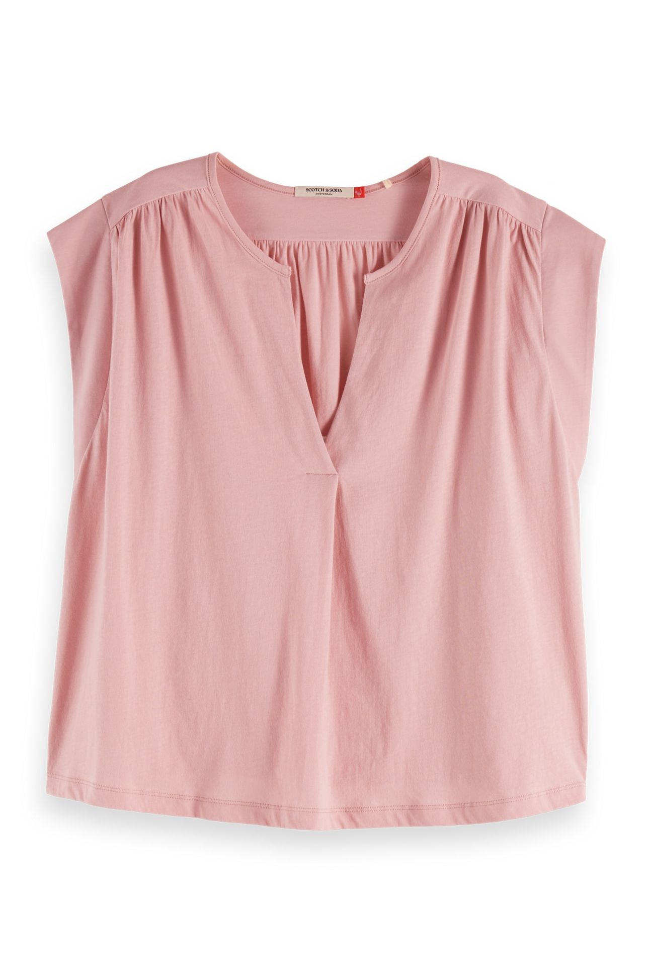DRAPEY V-NECK T-SHIRT BURNISHED LILAC 4