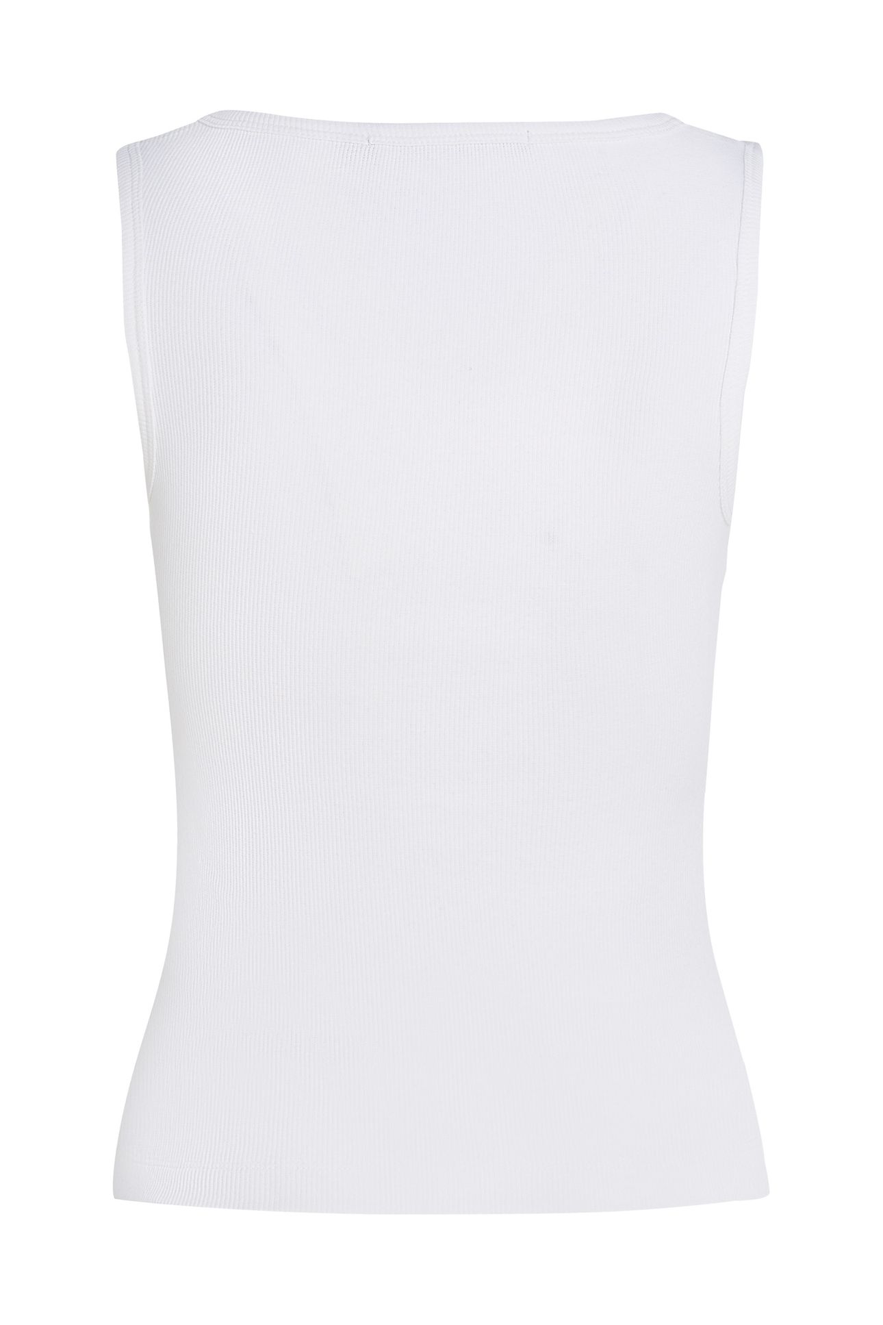RIBBED V-NECK TANK TOP WHITE 5