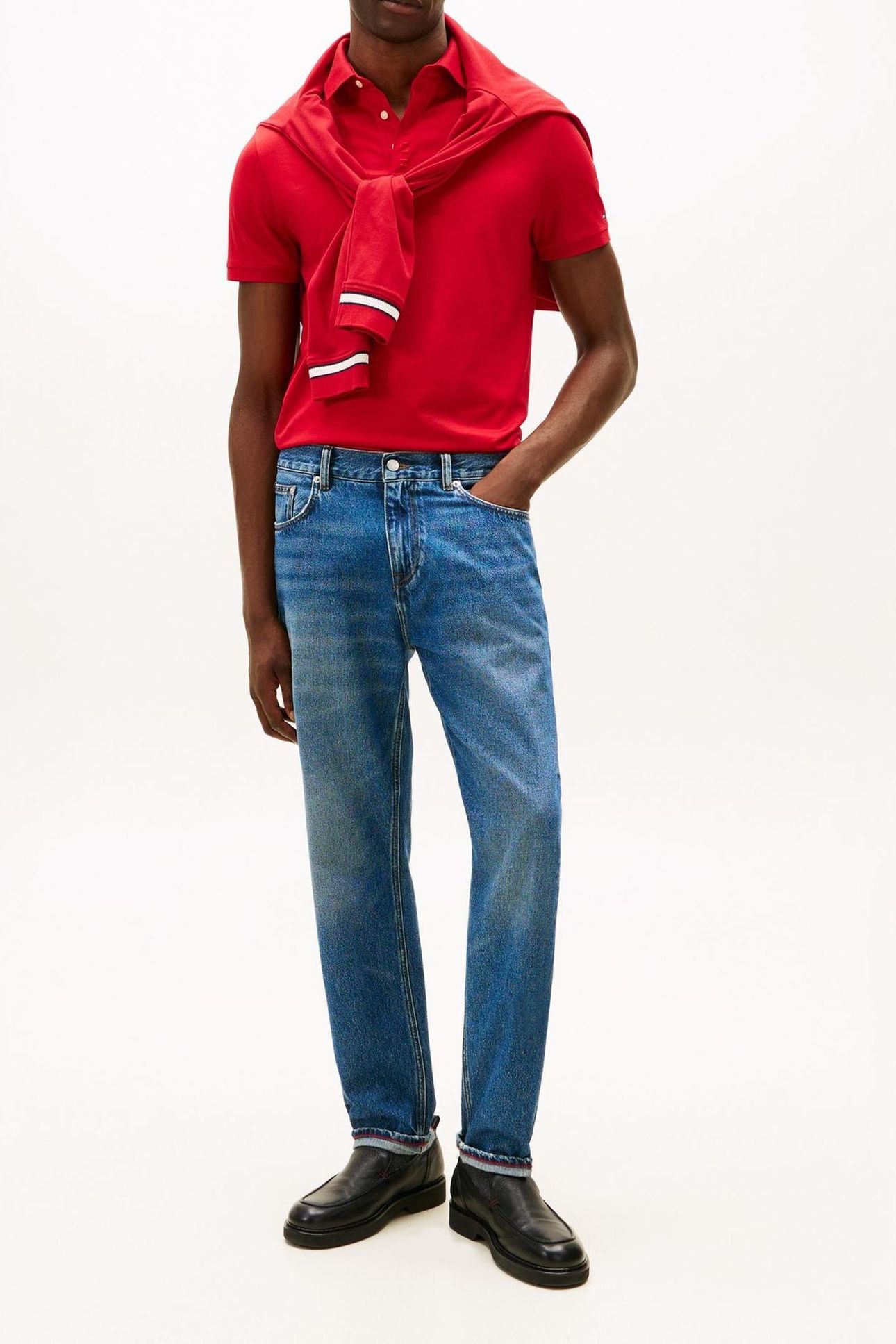 HIDDEN PLACKET DETAIL POLO MEDIUM RED 2
