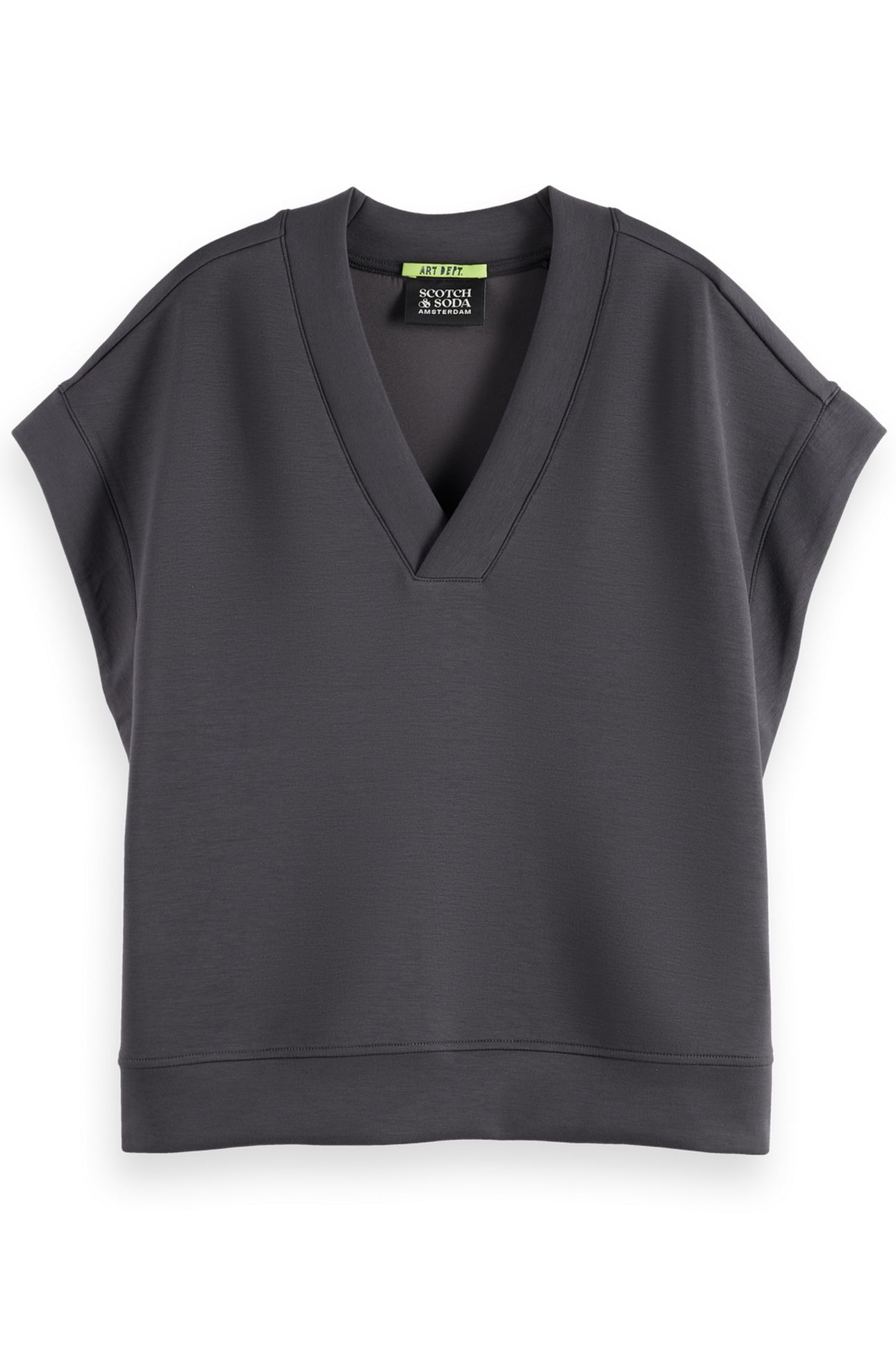 V-NECK SLEEVELESS MODAL SWEATSHIRT CHARCOAL ART 4