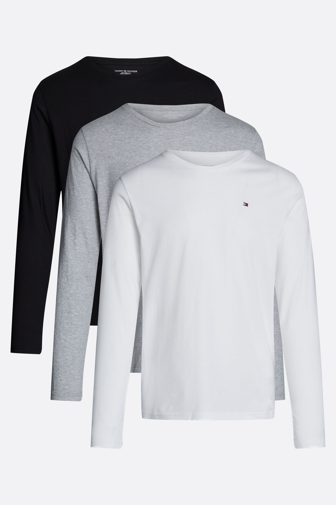 3-PACK LS TEE WHITE/BLACK/GREY HEATHER 1