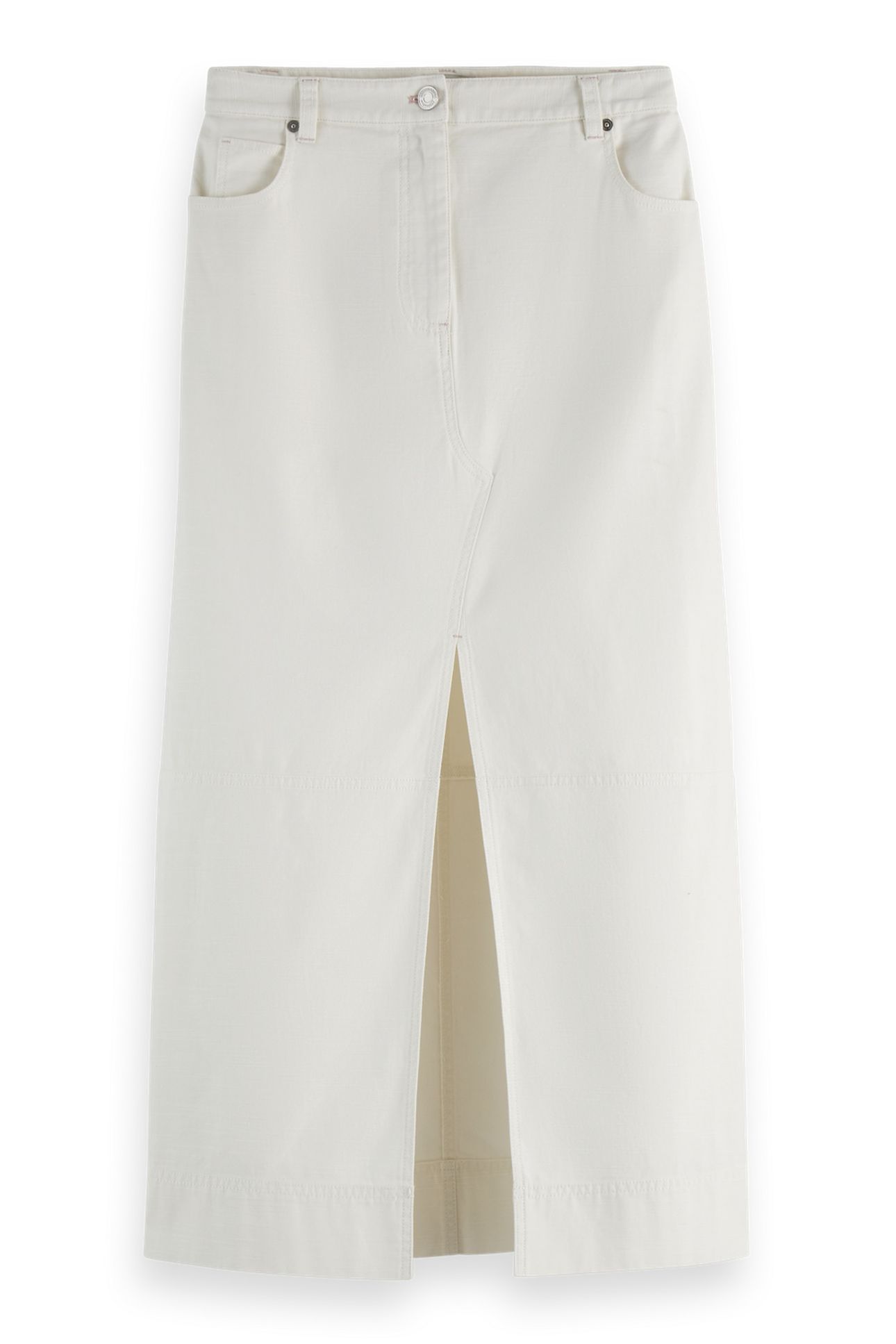 WORKWEAR MIDI SKIRT WITH FRONT SLIT EGGNOG 6