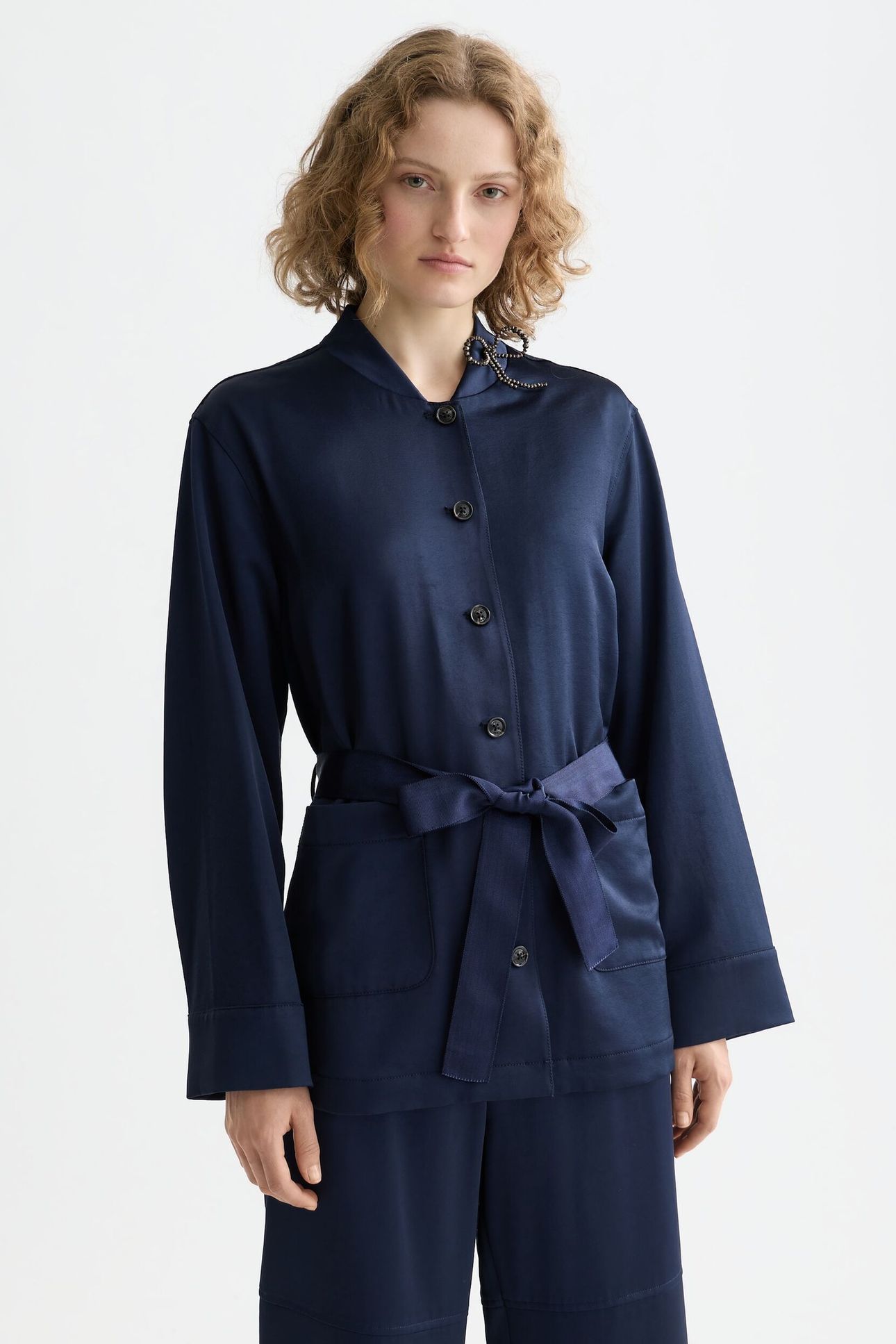 SATIN BLAZER PEACOAT 7