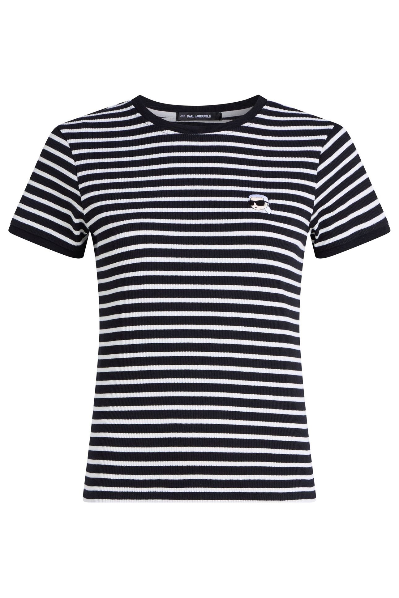 IKON PATCH STRIPED RIB TSHIRT BLACK-CANNOLI CREAM 5