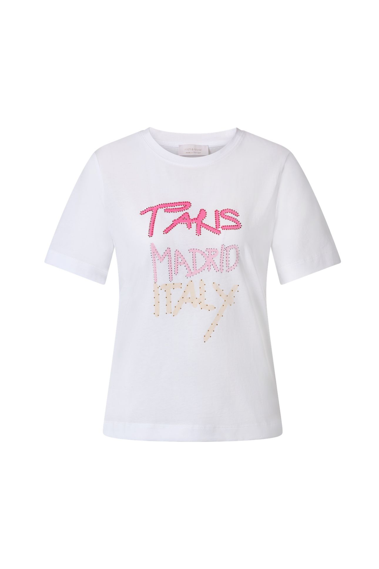 ELEGANT FIT T-SHIRT PARIS MADRID ITALY WHITE 5