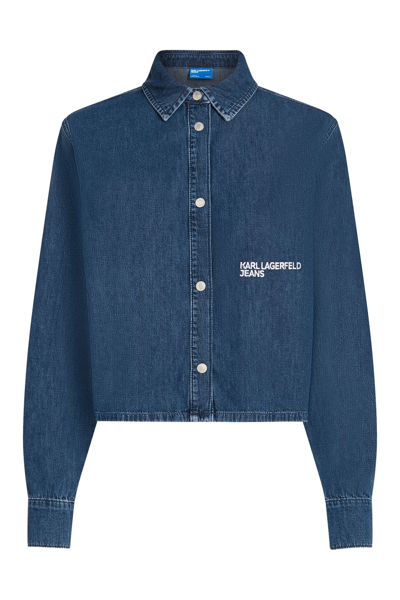 KLJ BOXY DENIM BLOUSE WASHED DARK BLUE 5