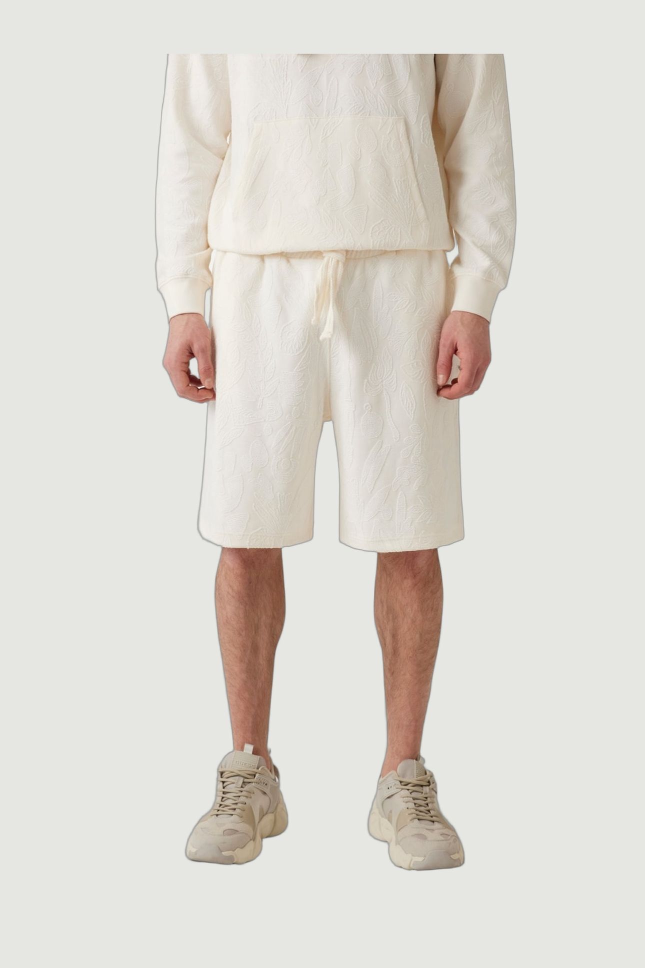 GUESS ECO JACQUARD SHORTS PEARL WHITE PRIMITIV 1