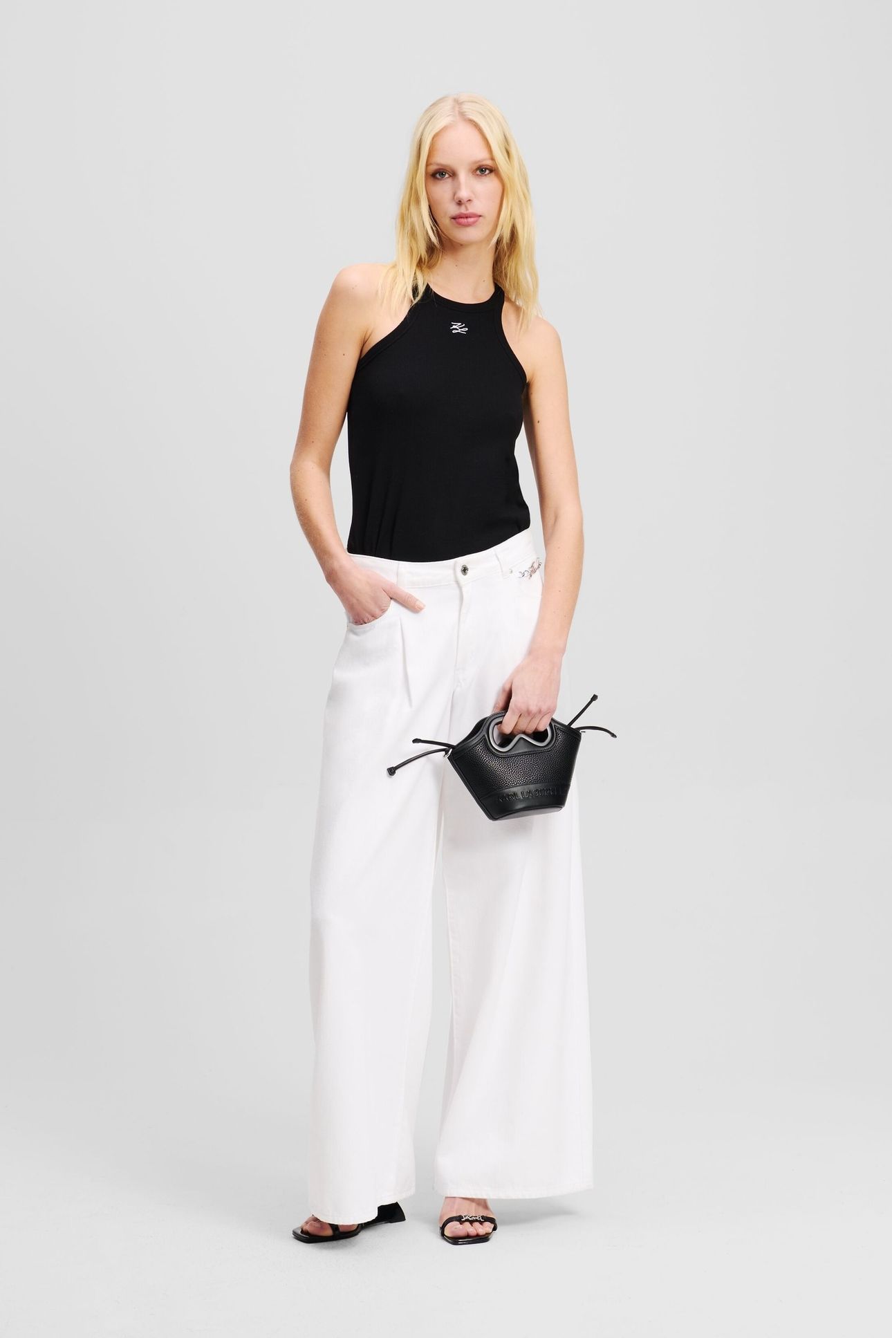 WIDE LEG WHITE DENIM PANTS WHITE DENIM 6