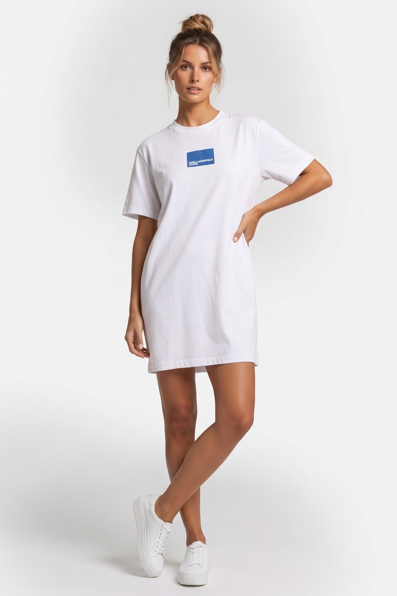 KLJ REGULAR SSLV TEE DRESS WHITE 1