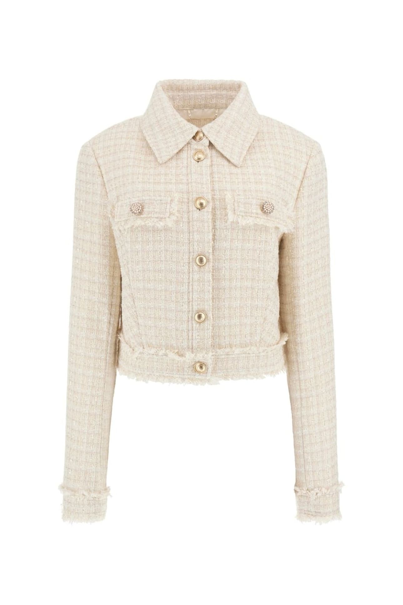 GUESS ECO DAPHNEE CROPPED JACK CREAM TWEED COMBO 3