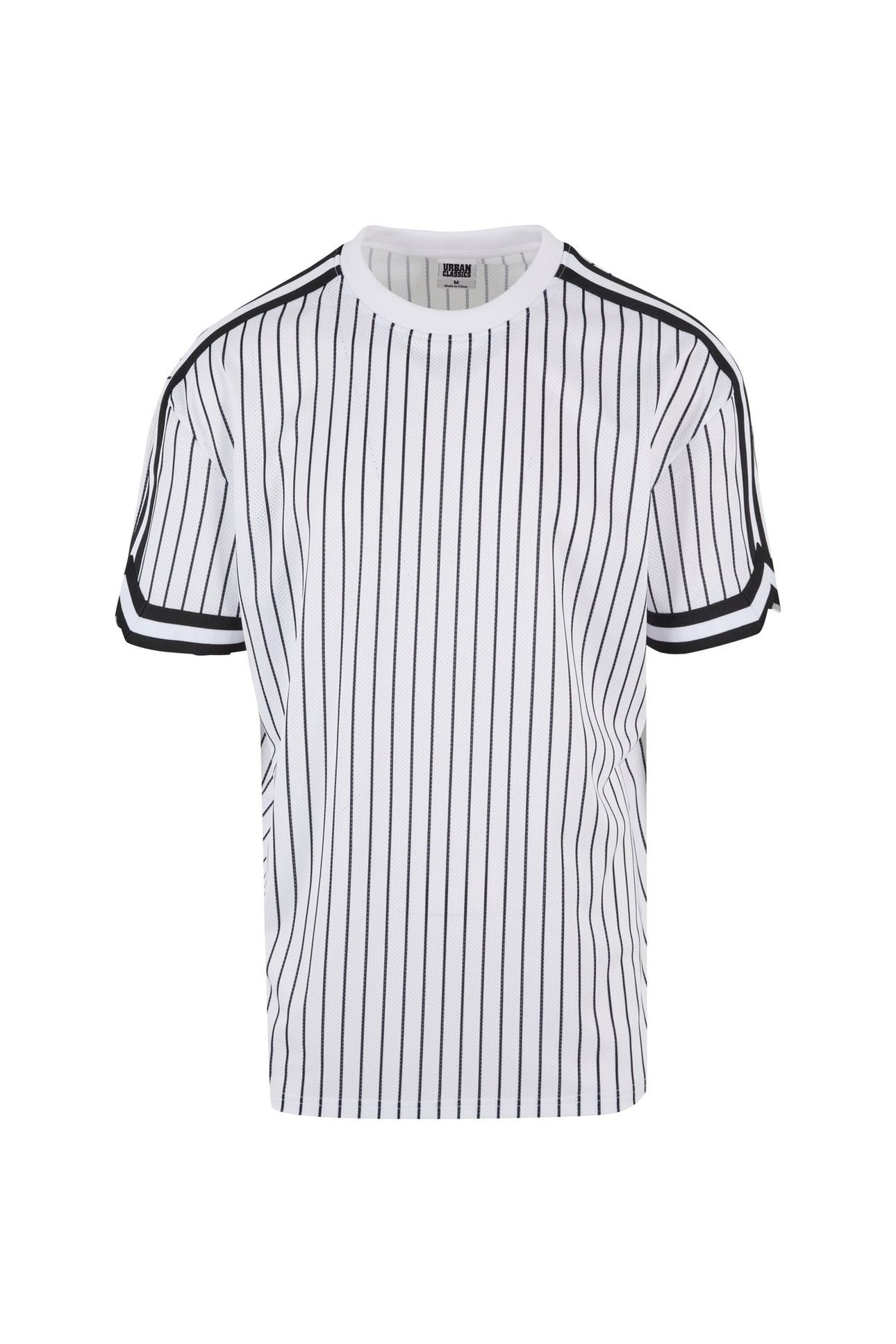 OVERSIZED STRIPED MESH TEE WHITE/BLACK 1
