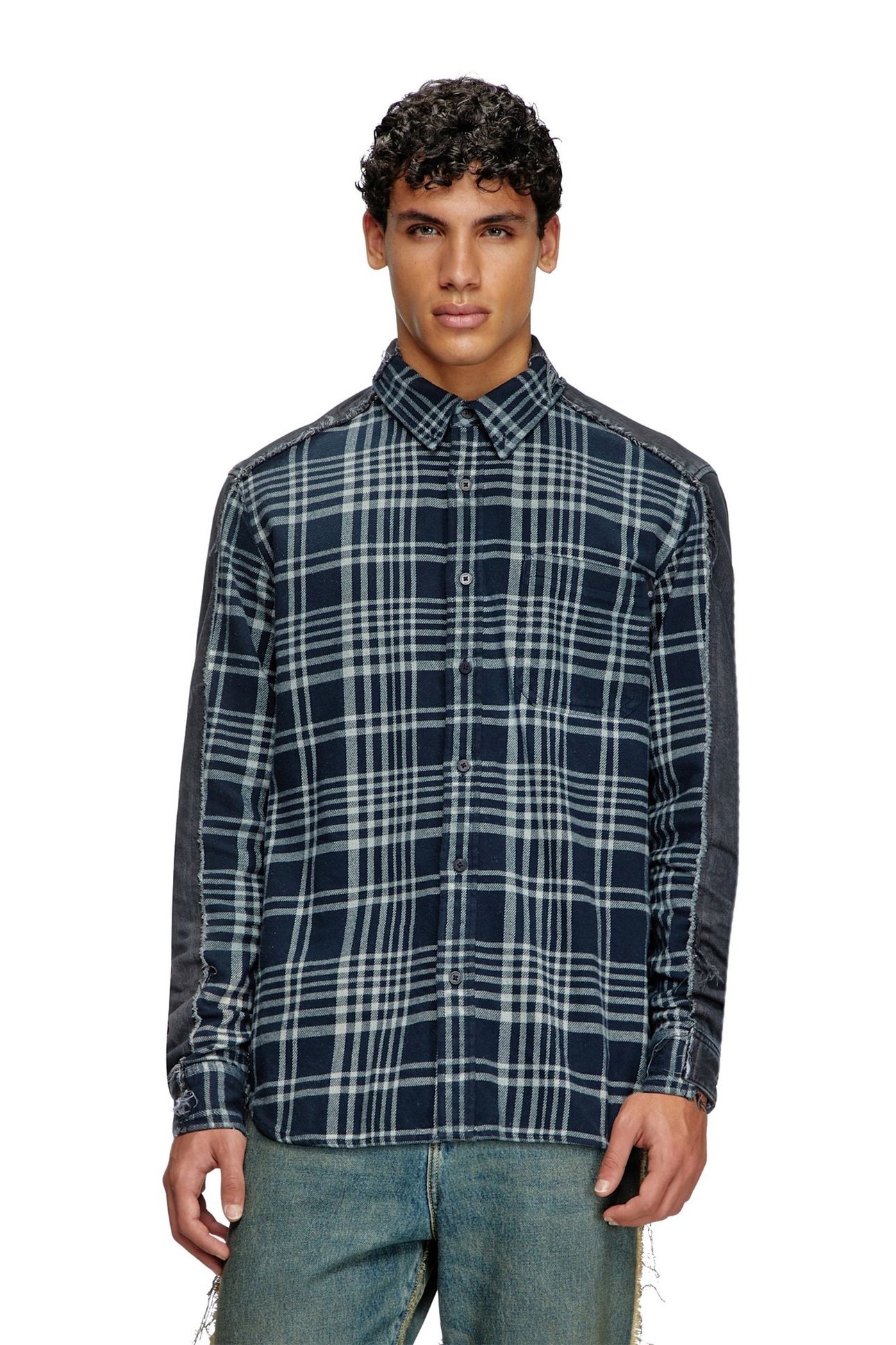 UNISEX DIESELOVES TBL FLANNEL/BACK DENIM SHIRT 3