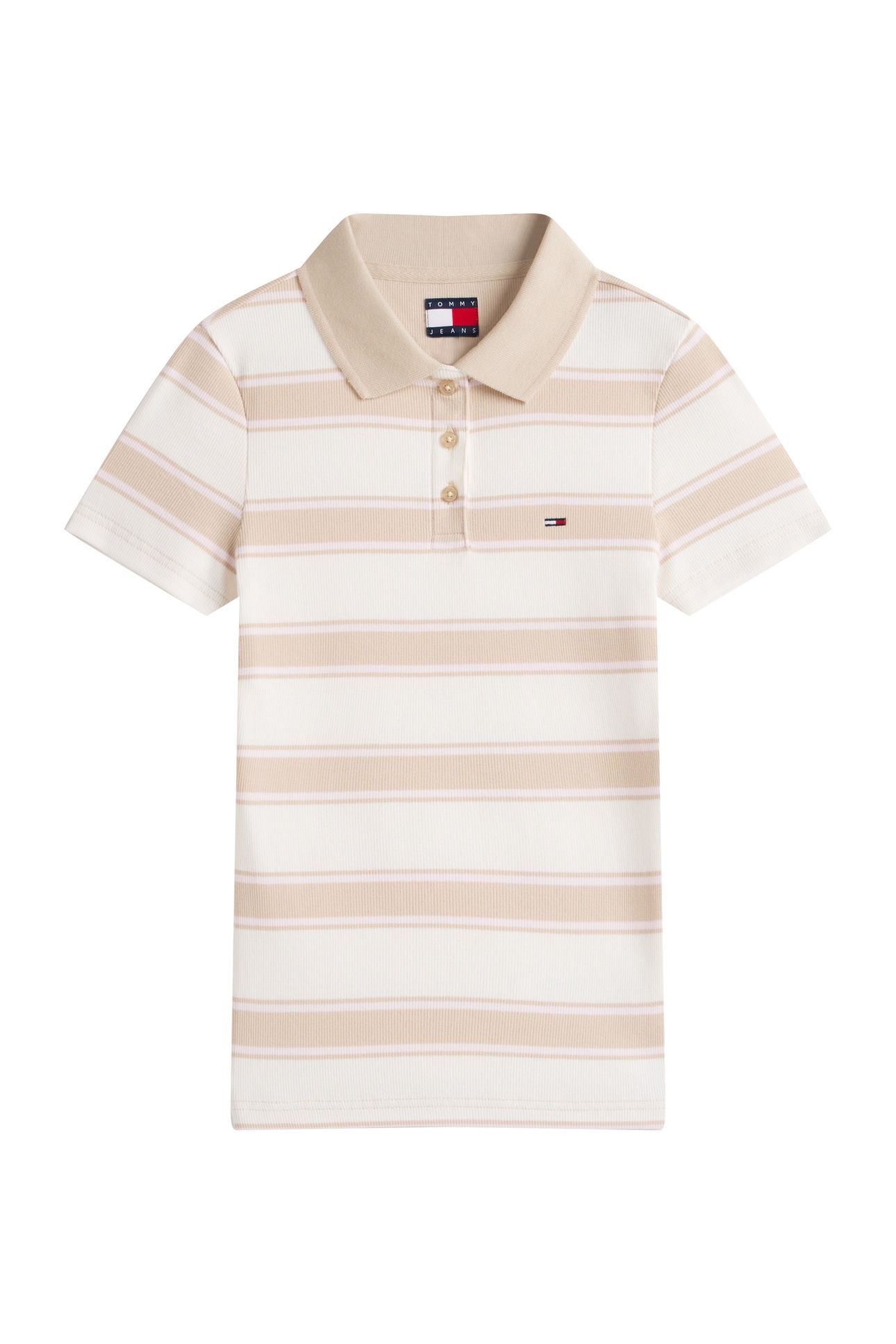 TJW SLIM RIB SS POLO WHITE CLAY/MULTI STRIPE 5