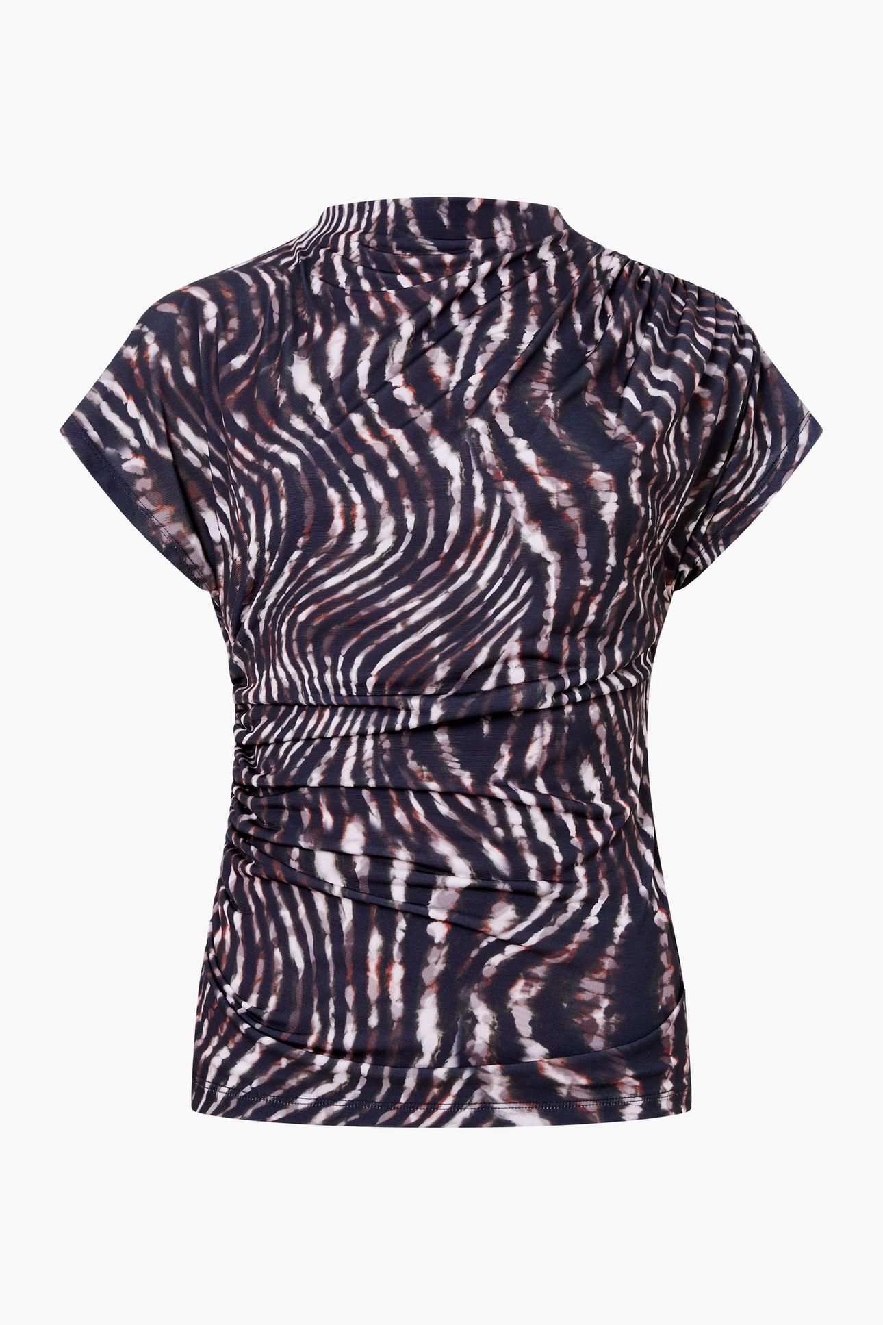 ZINA PORTIA SS TEE BROWN MULTI 4