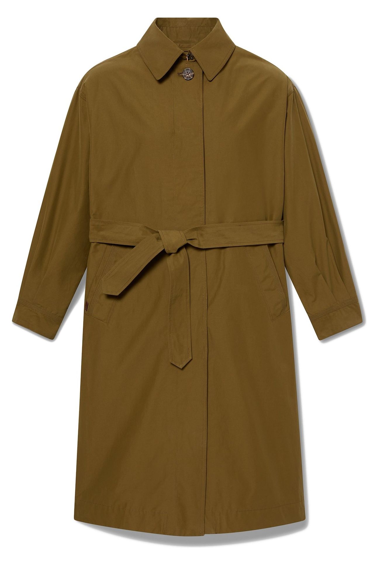 WATER REPELLENT LONG MAC COAT OLIVE 5