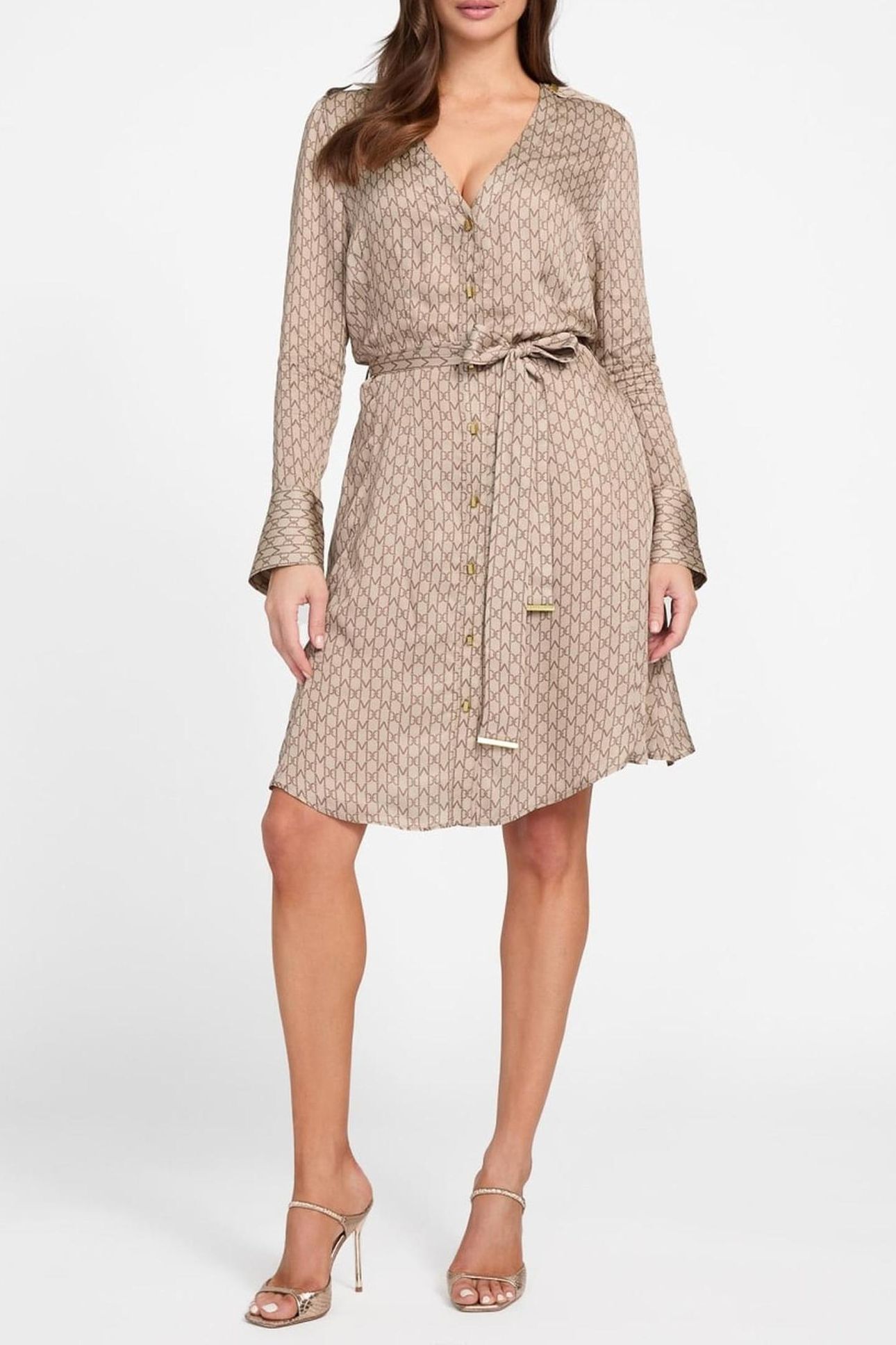 BRITNEY LS SHORT DRESS MONOGRAM COMBO VELVE 2
