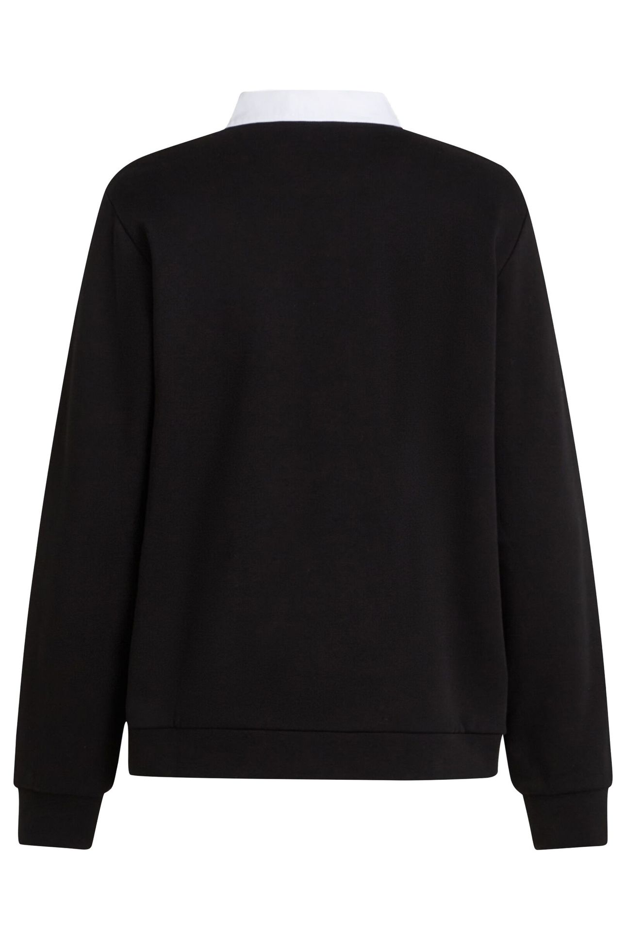 POPLIN COLLAR SWEATSHIRT BLACK 2