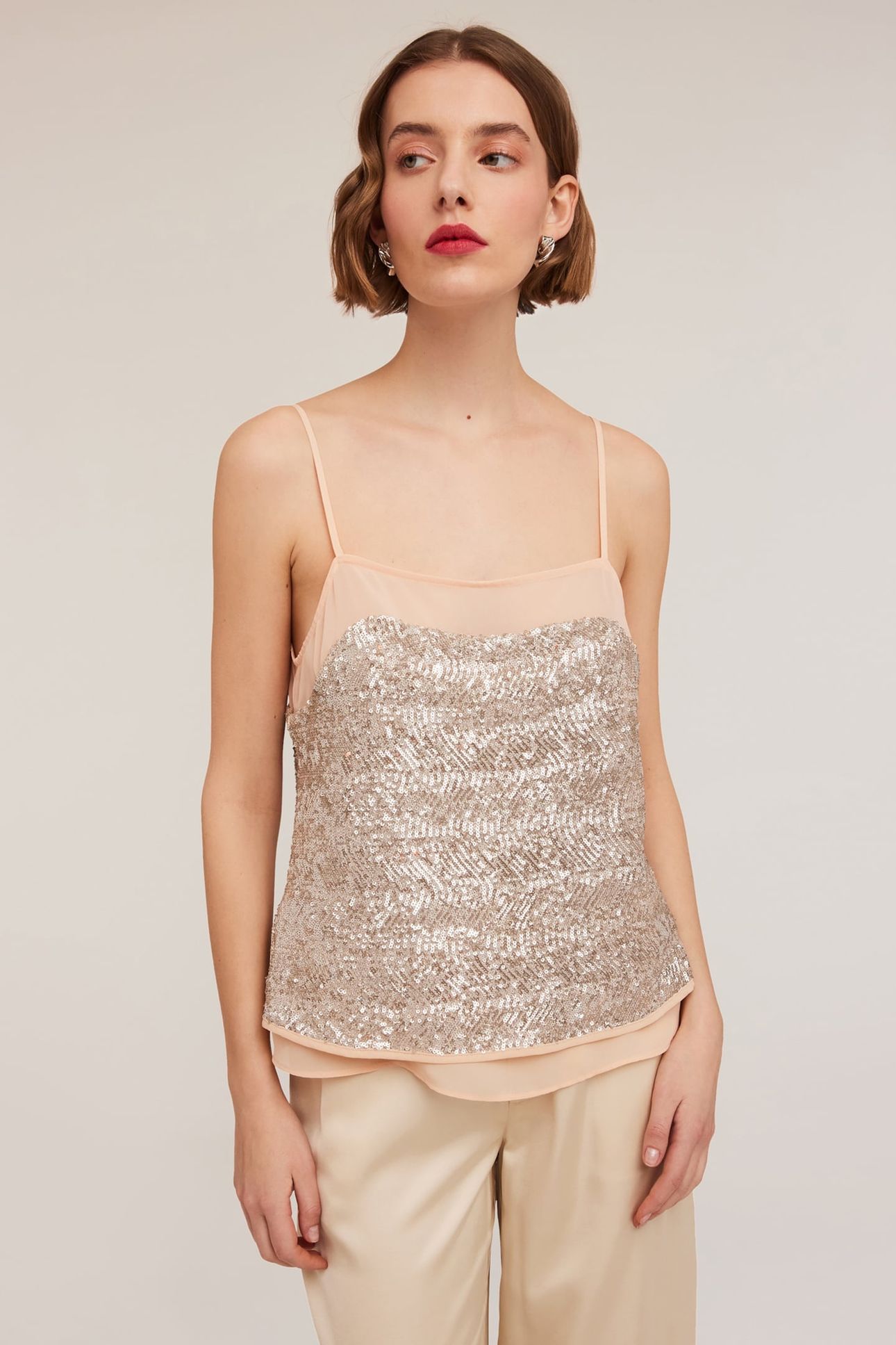 FULLY SEQUINNED TOP PINK 1