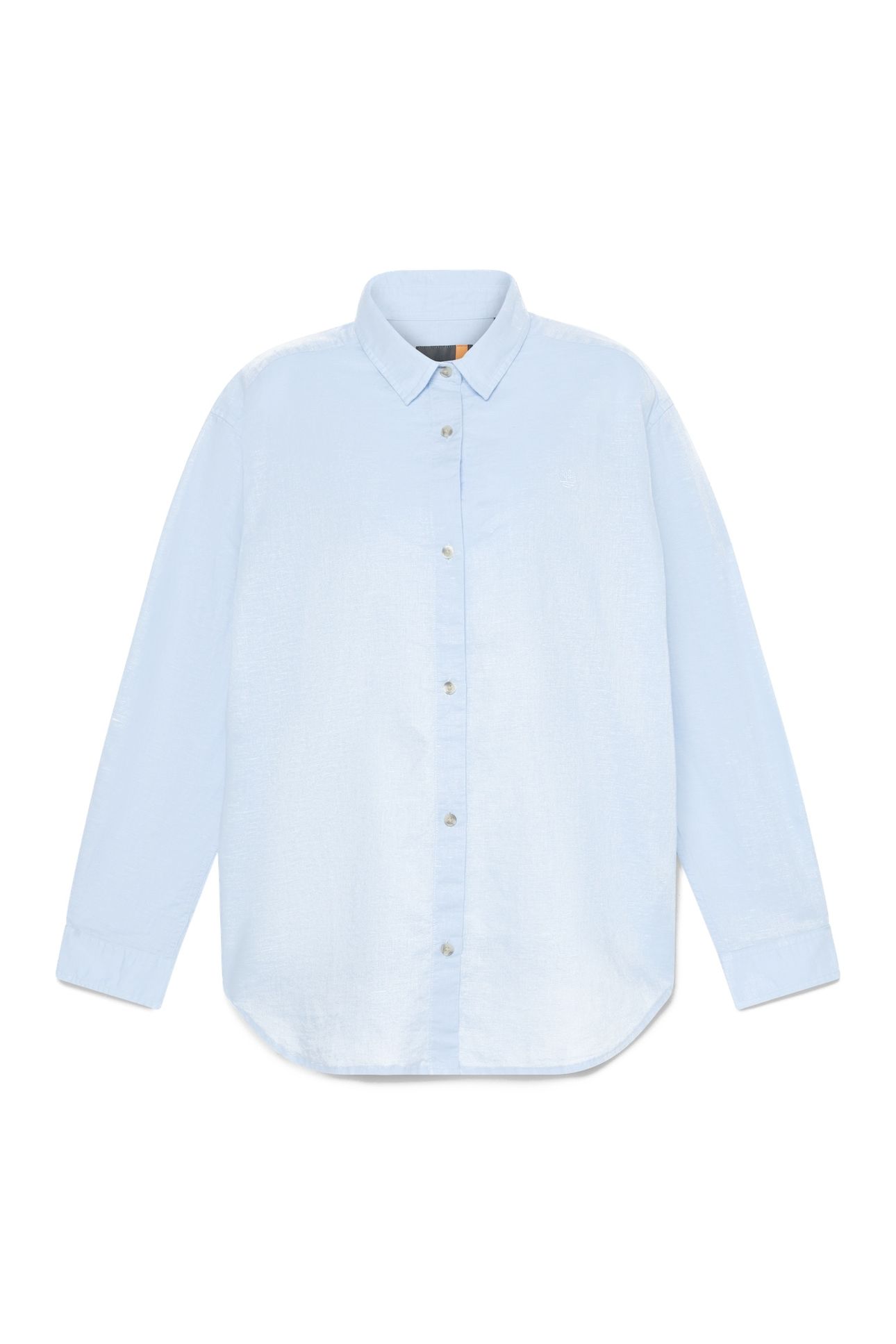 LINEN BLEND LONG-SLEEVE SHIRT MEDIUM BLUE 3