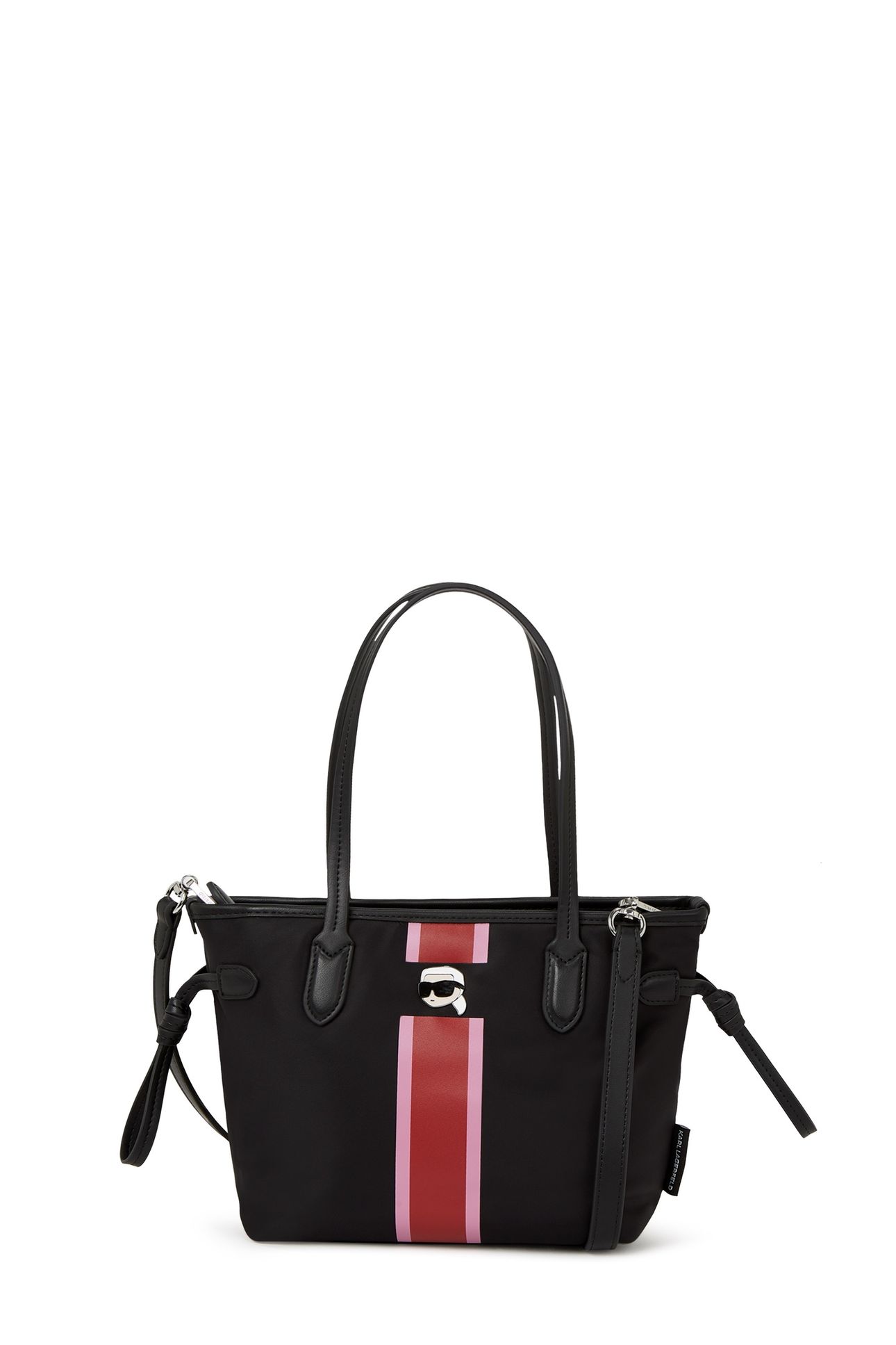 IKON NYLON STRIPE SM TOTE BLACK 7