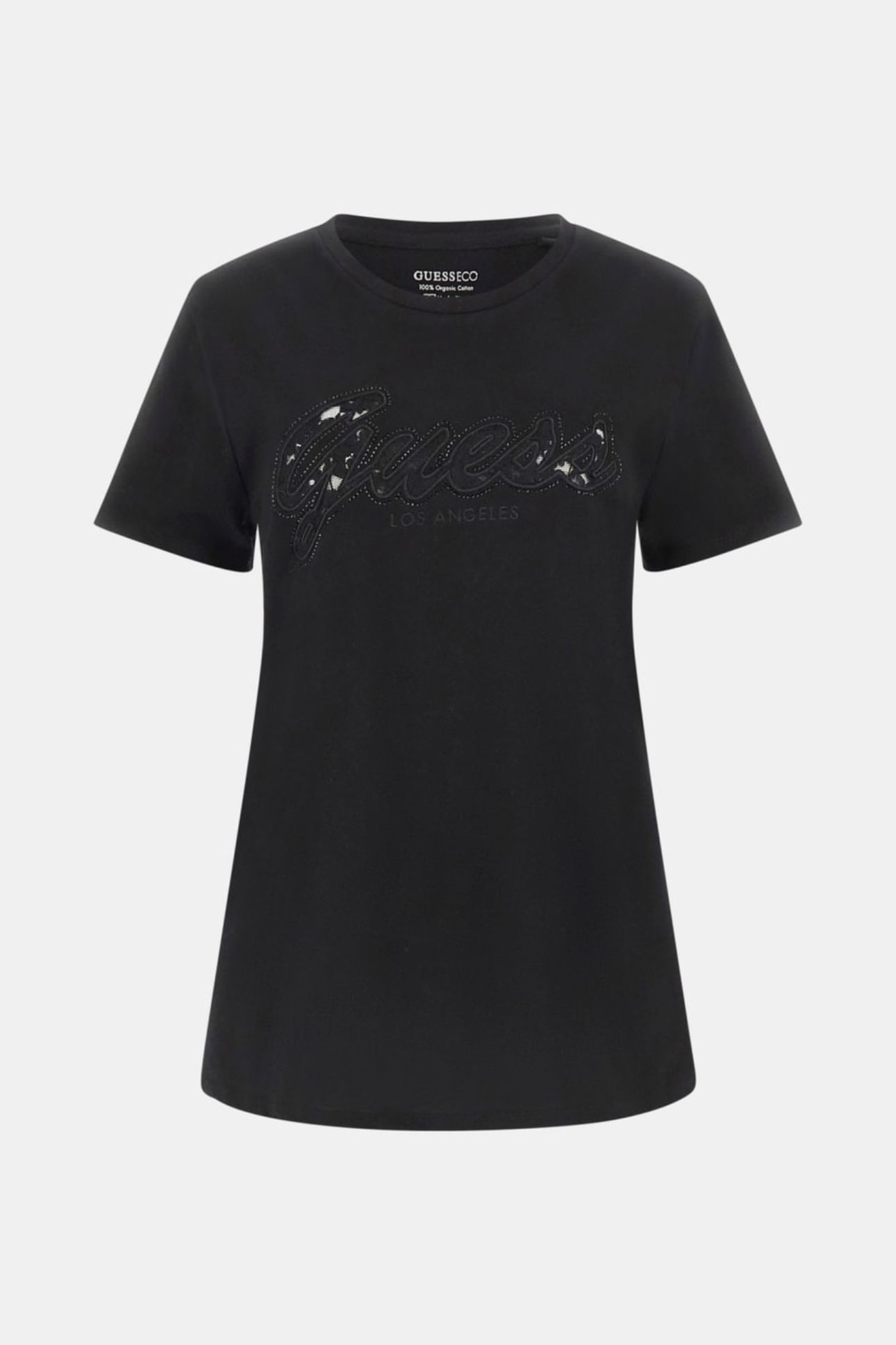 GUESS ECO SS SCRIPT LACE LOGO JET BLACK A996 5
